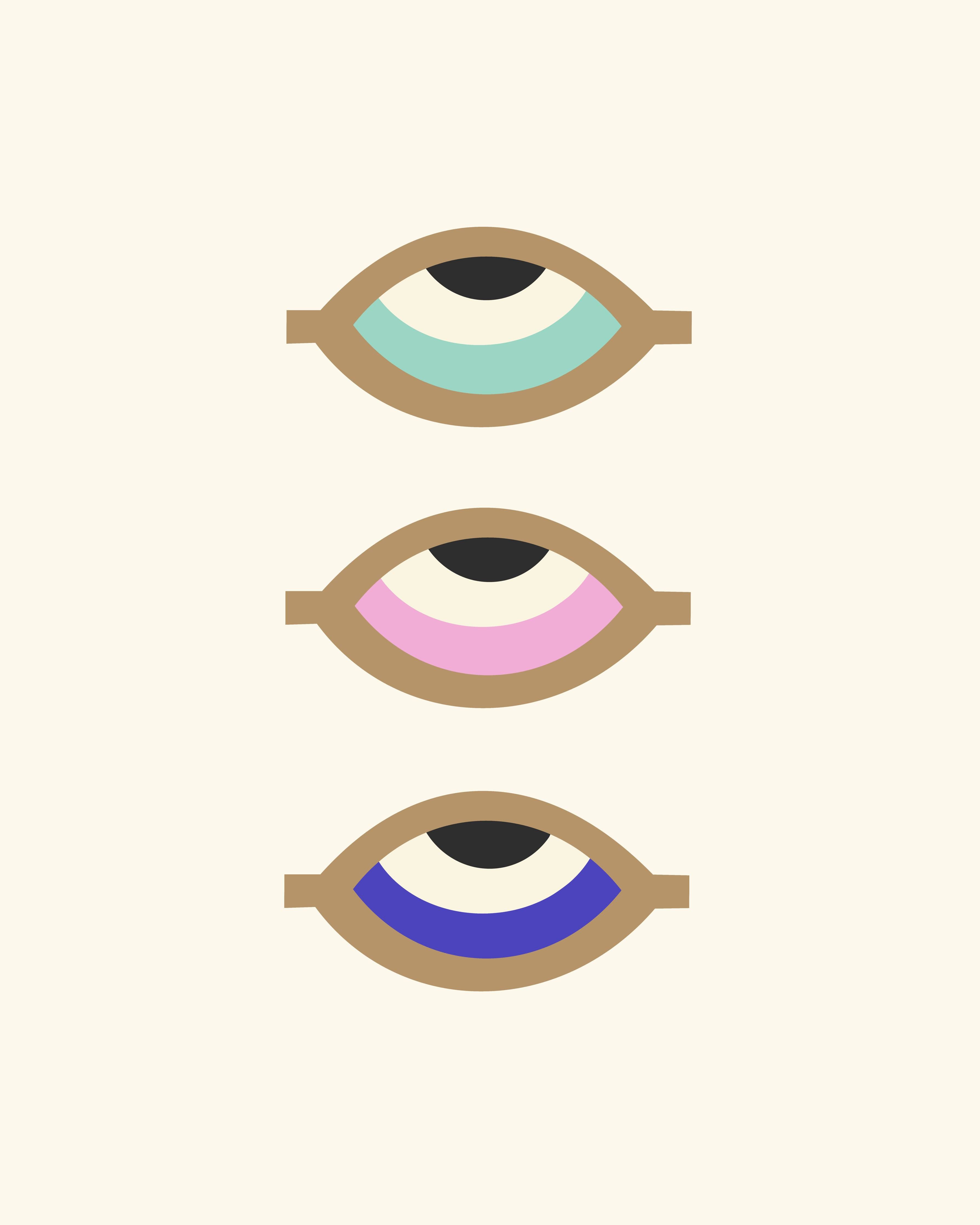 Große Wandbilder-Moderne Augen-Designs in Pastell und Primärfarben