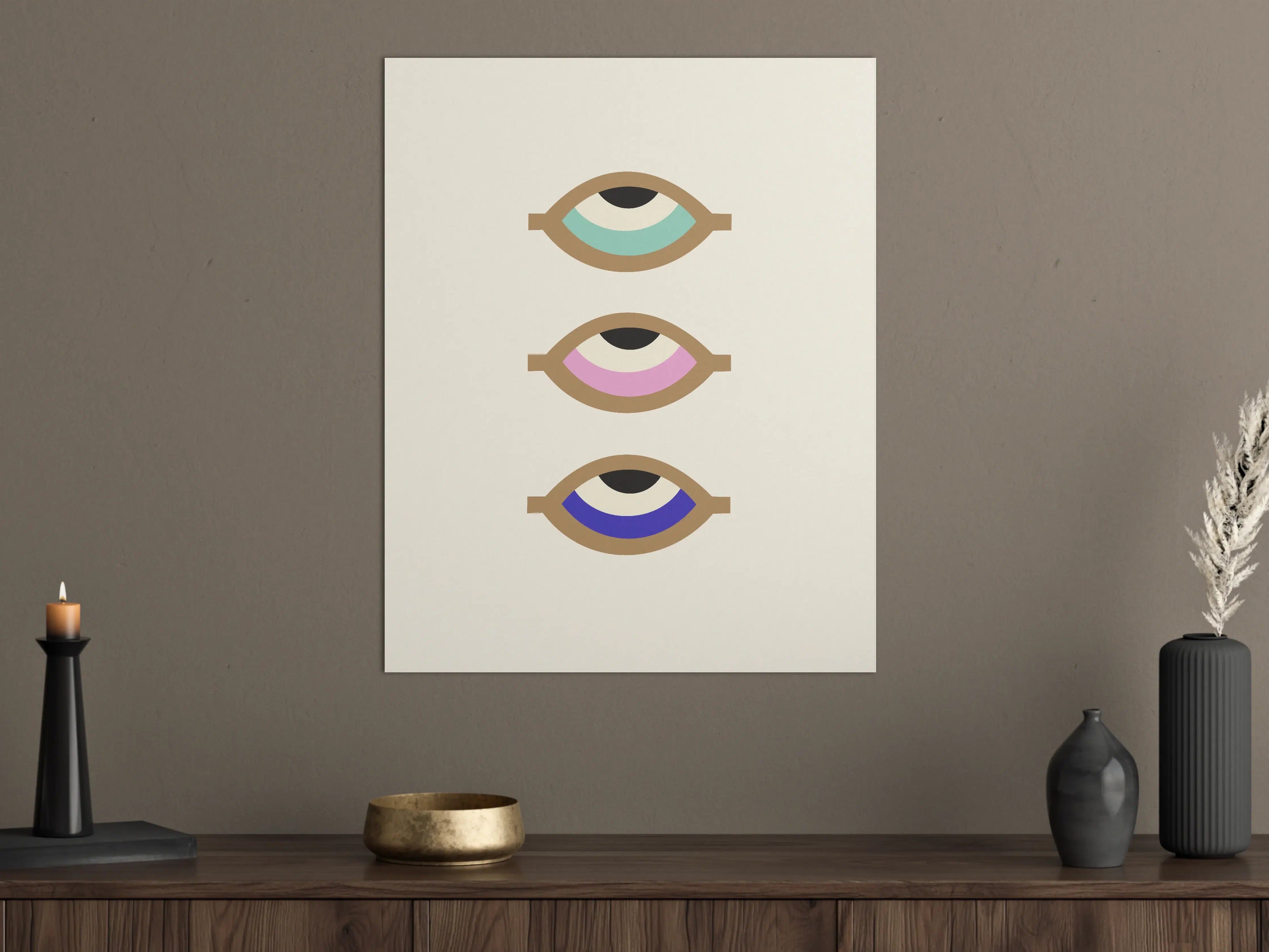 Große Wandbilder - Moderne Augen-Designs in Pastell und Primärfarben