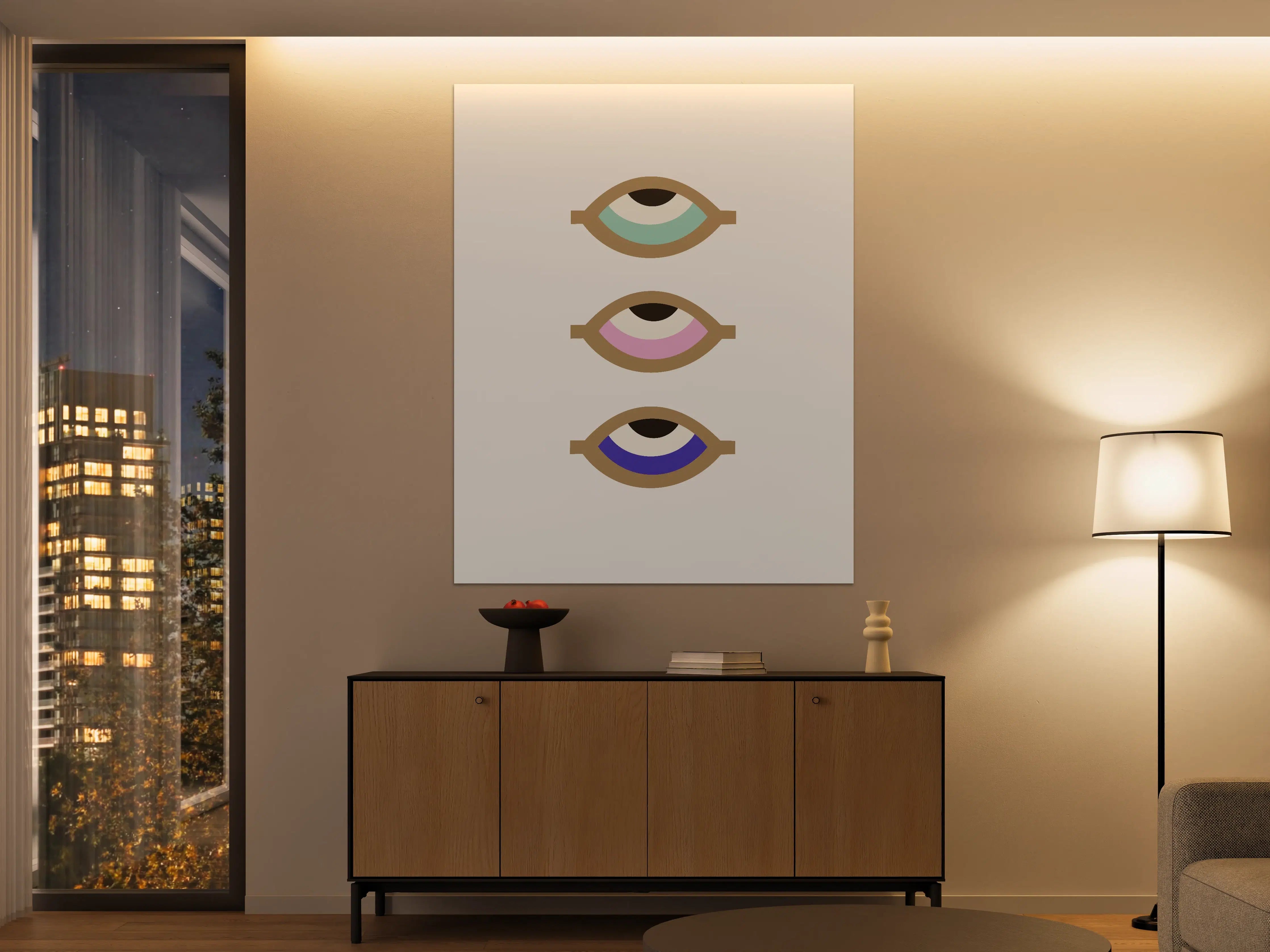 Große Wandbilder - Moderne Augen-Designs in Pastell und Primärfarben