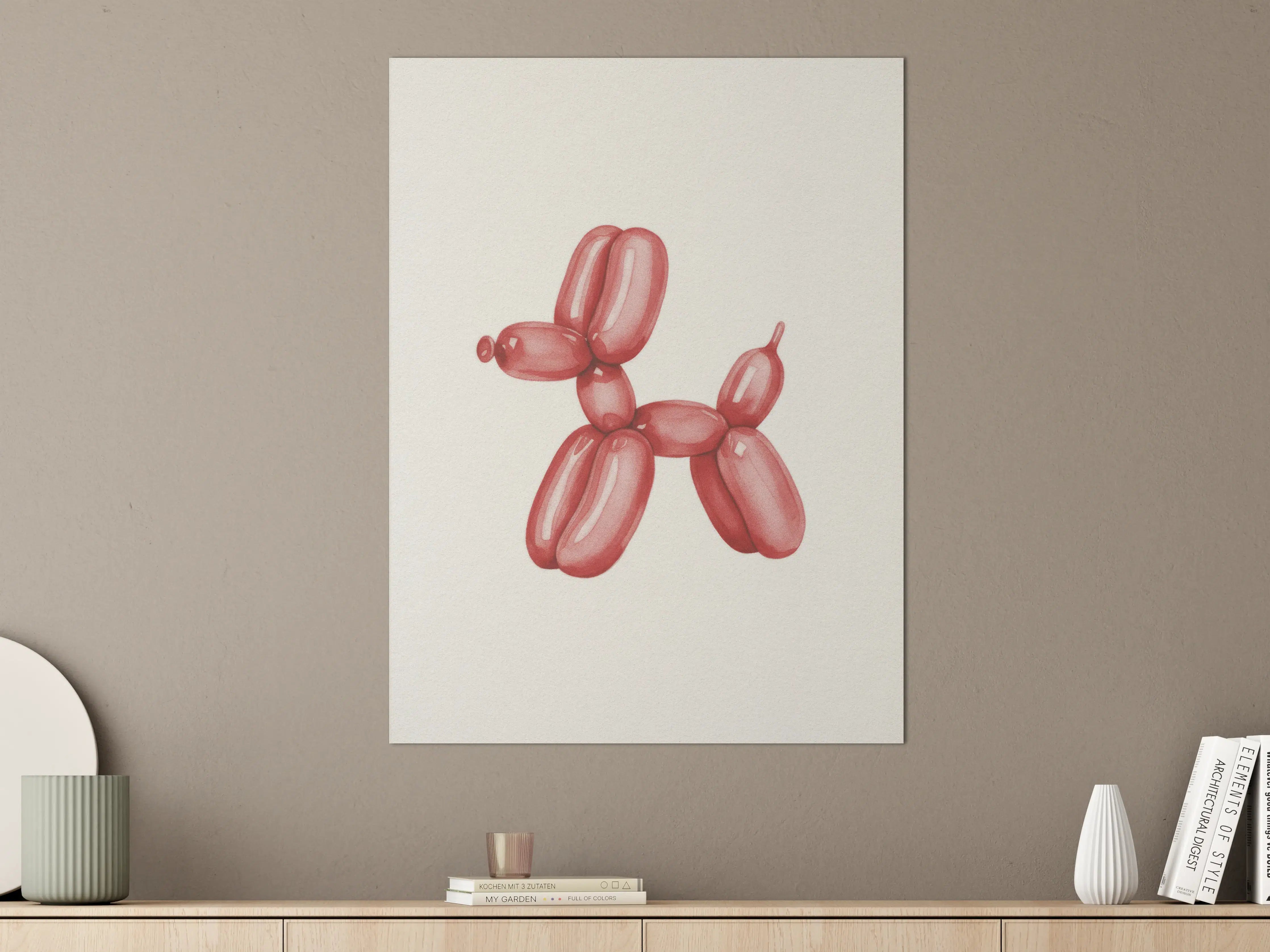 Große Wandbilder - Moderne Ballon-Hund Skulptur