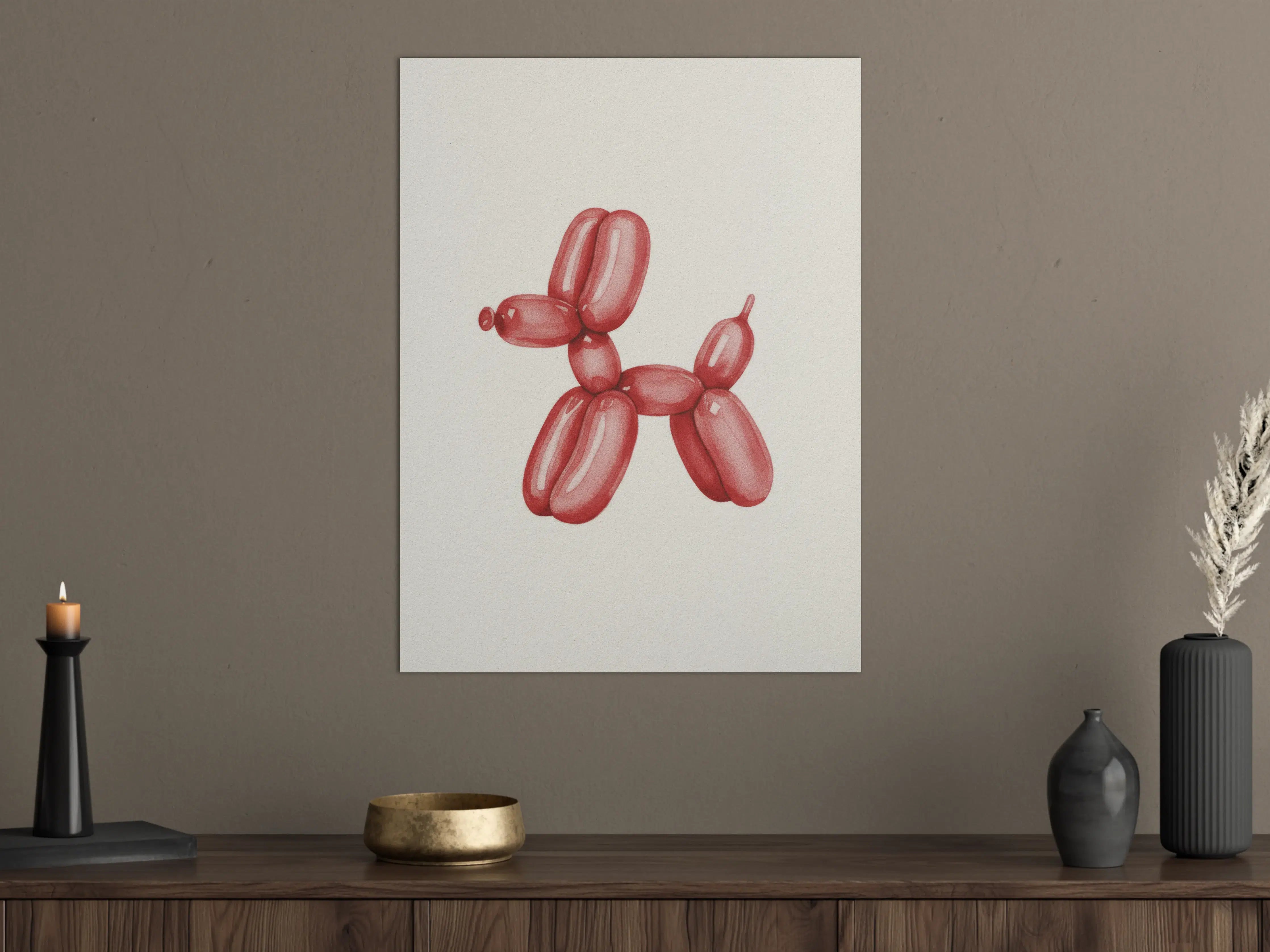 Große Wandbilder - Moderne Ballon-Hund Skulptur