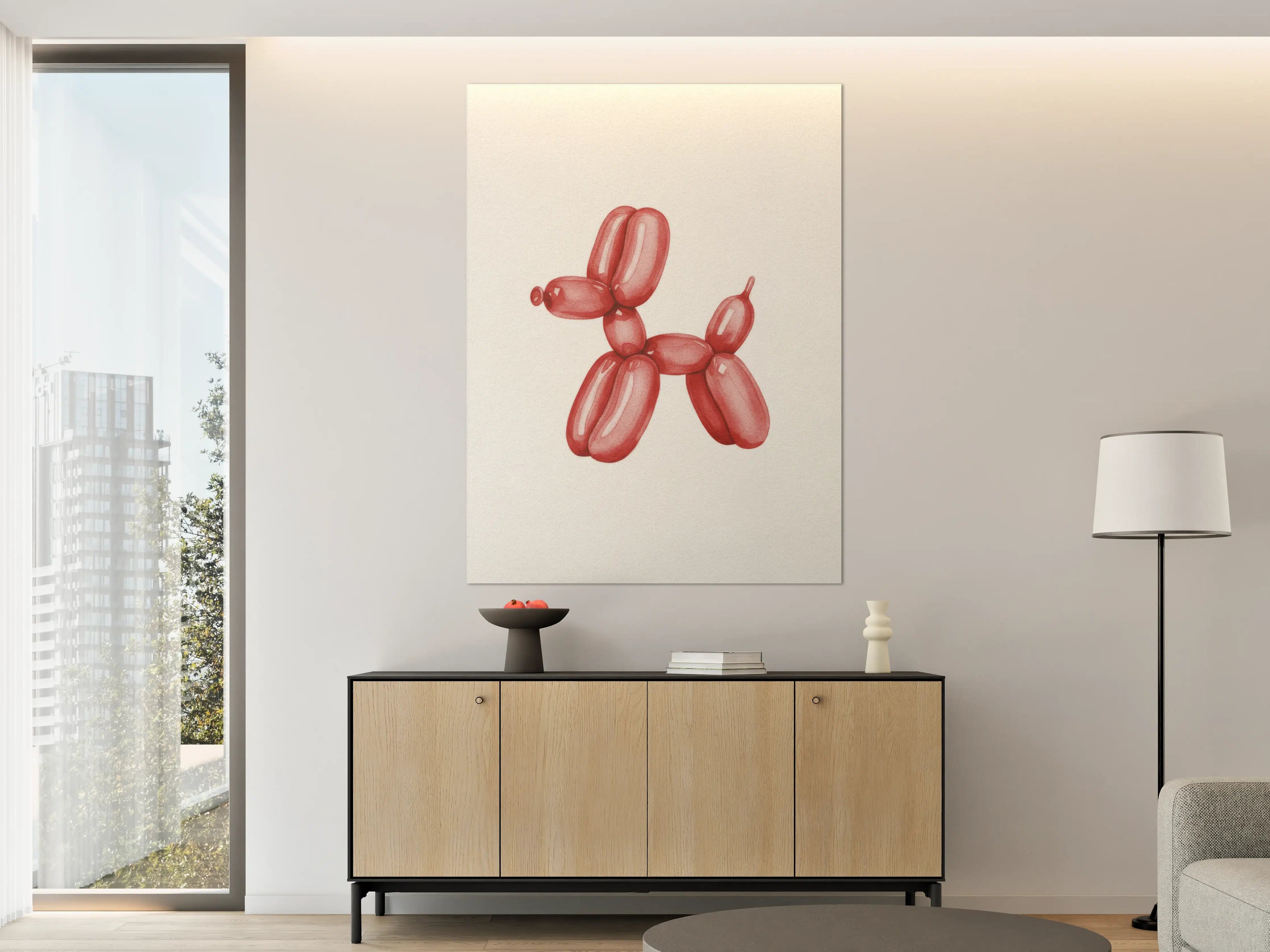 Große Wandbilder - Moderne Ballon-Hund Skulptur