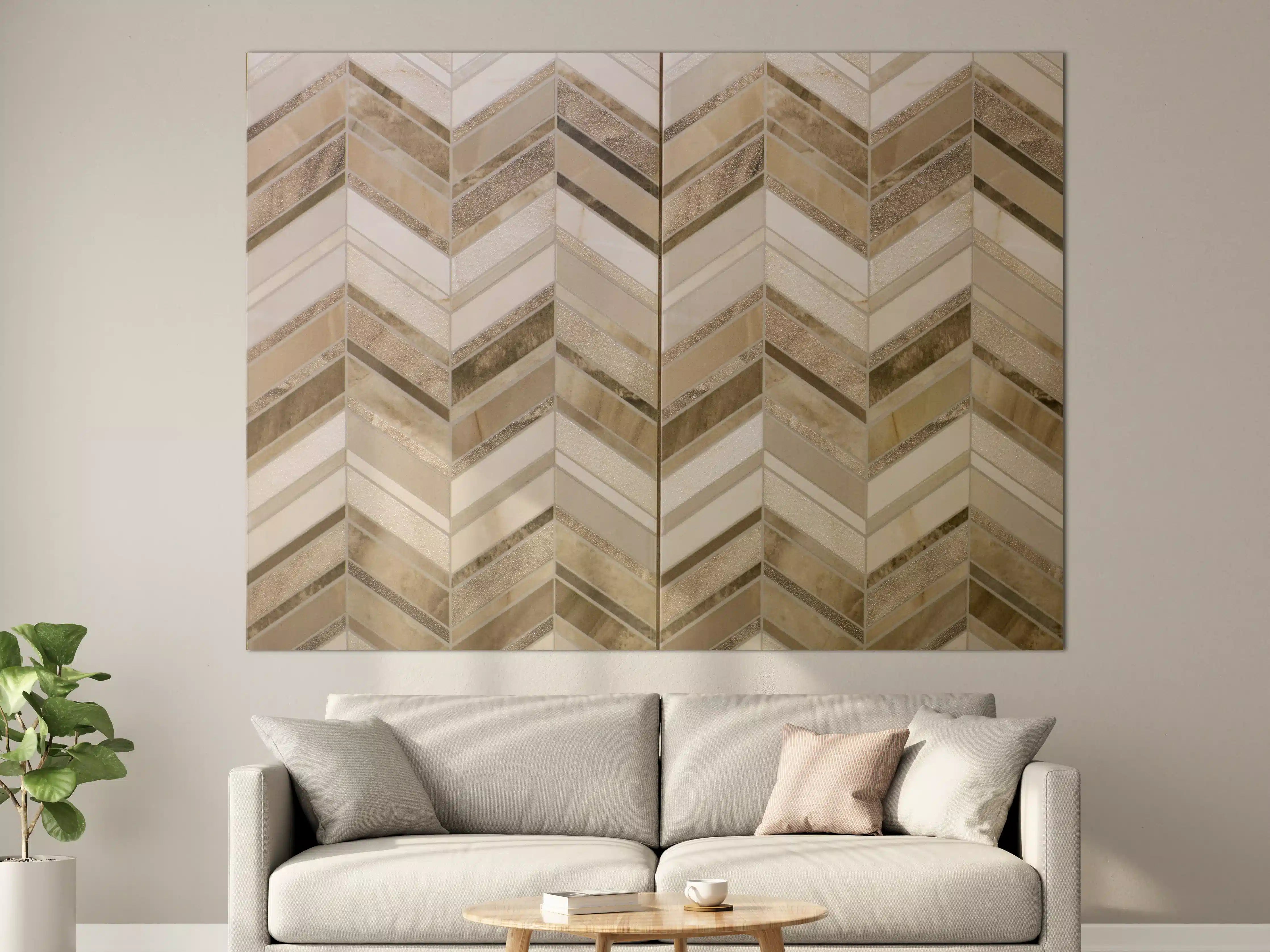 Große Wandbilder - Moderne Beige-Creme Wandfliesen