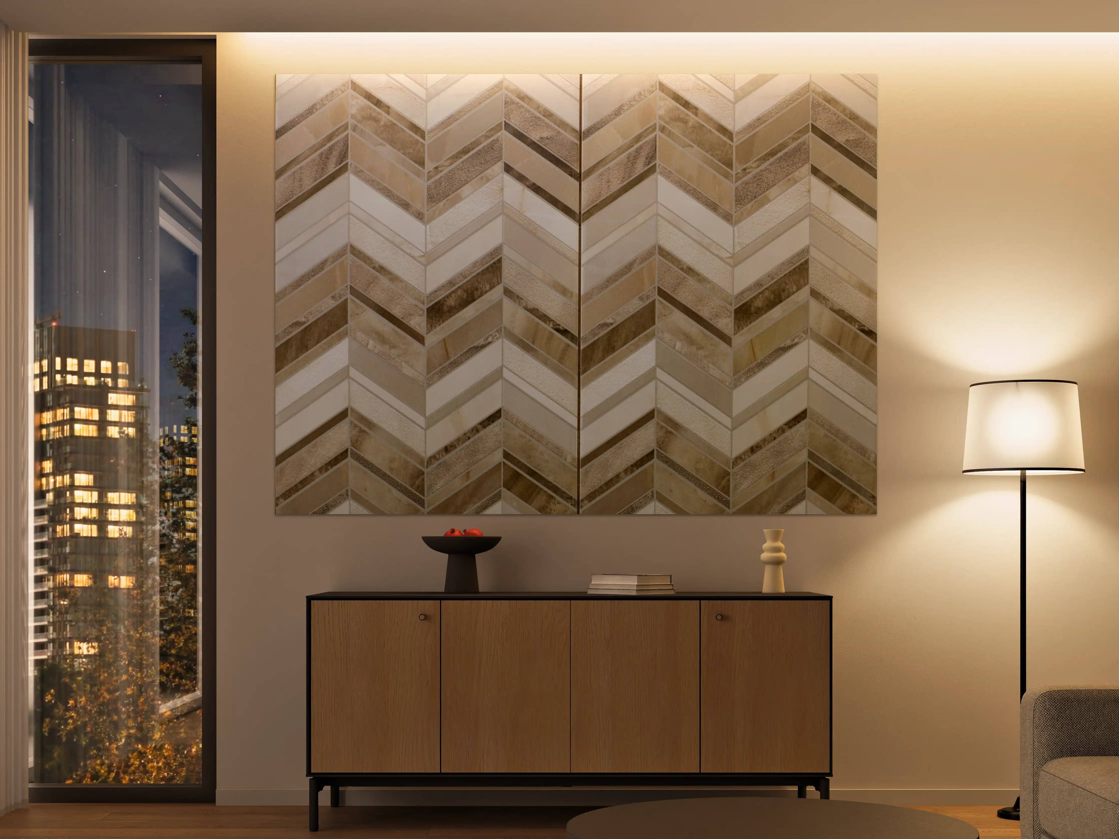 Große Wandbilder - Moderne Beige-Creme Wandfliesen