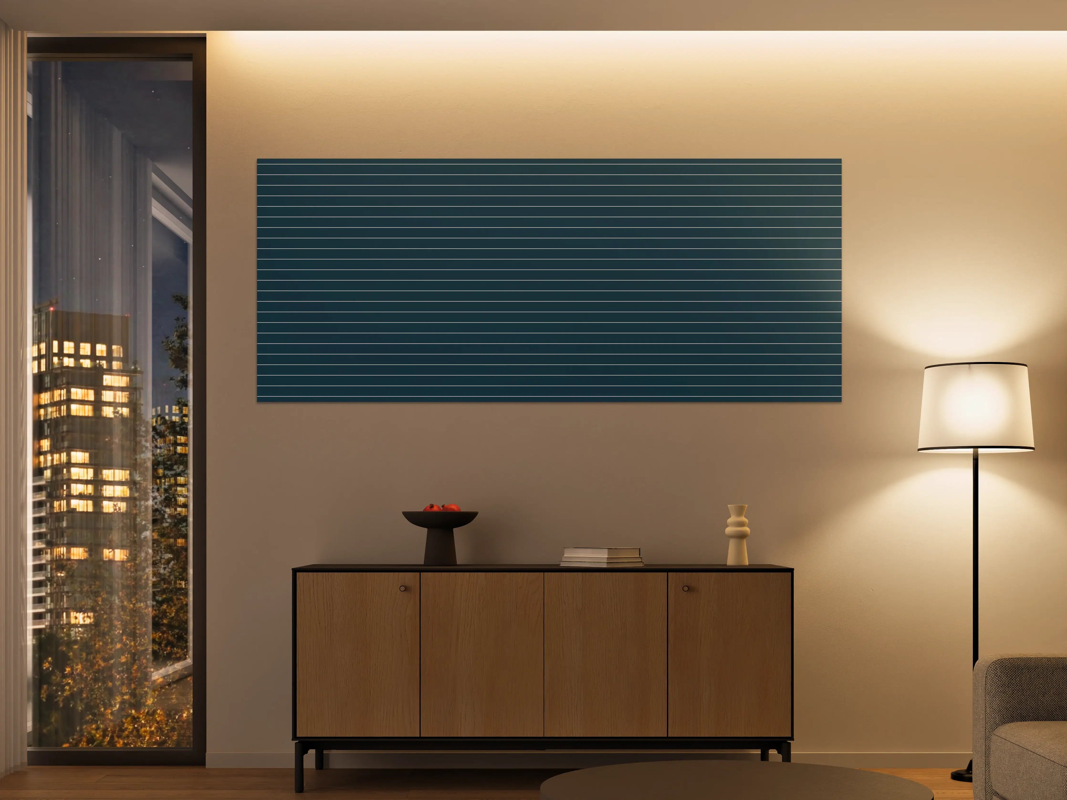 Große Wandbilder - Moderne Blau-Graue Linienstruktur