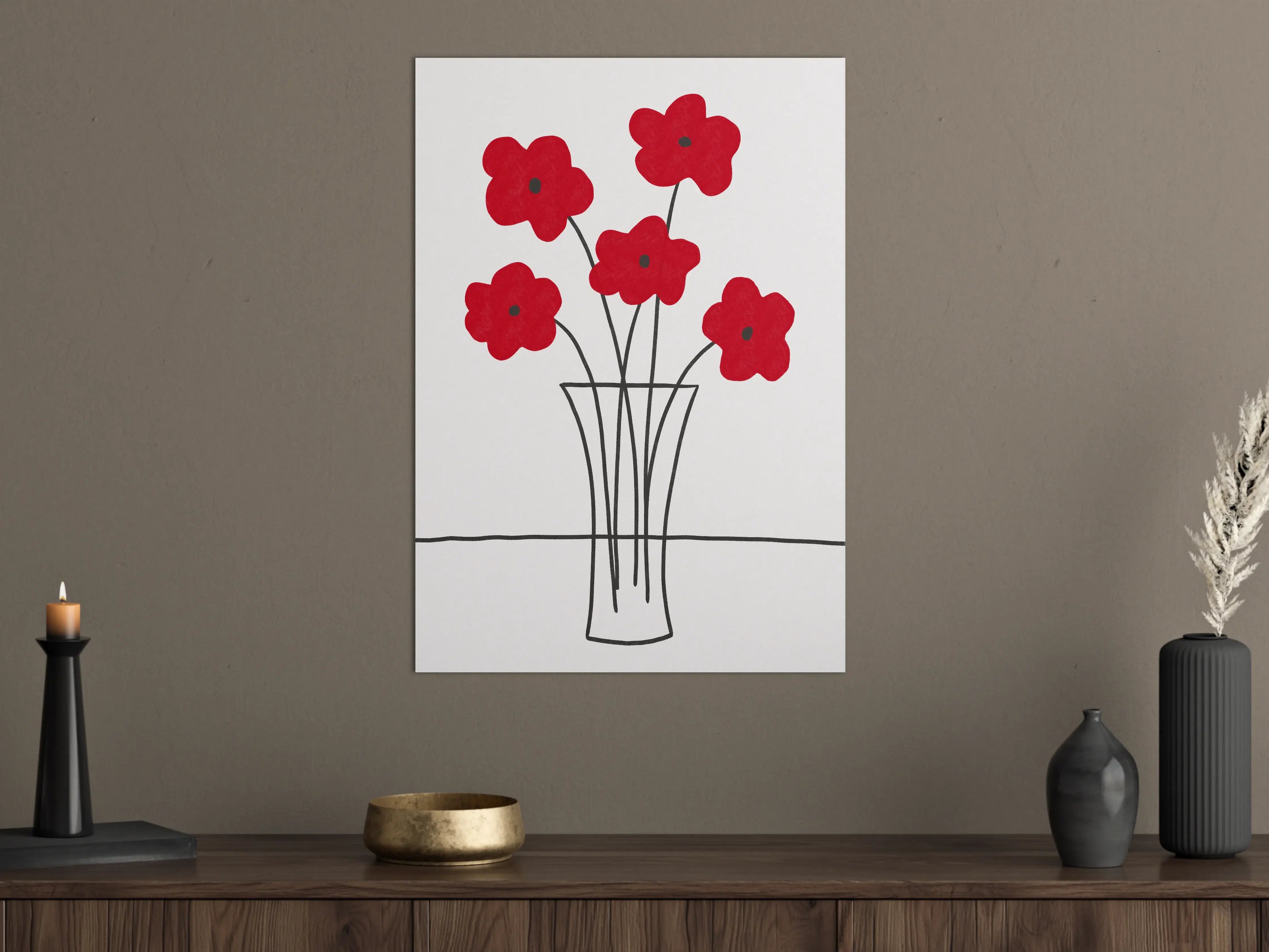 Große Wandbilder - Moderne Blumen Skizze