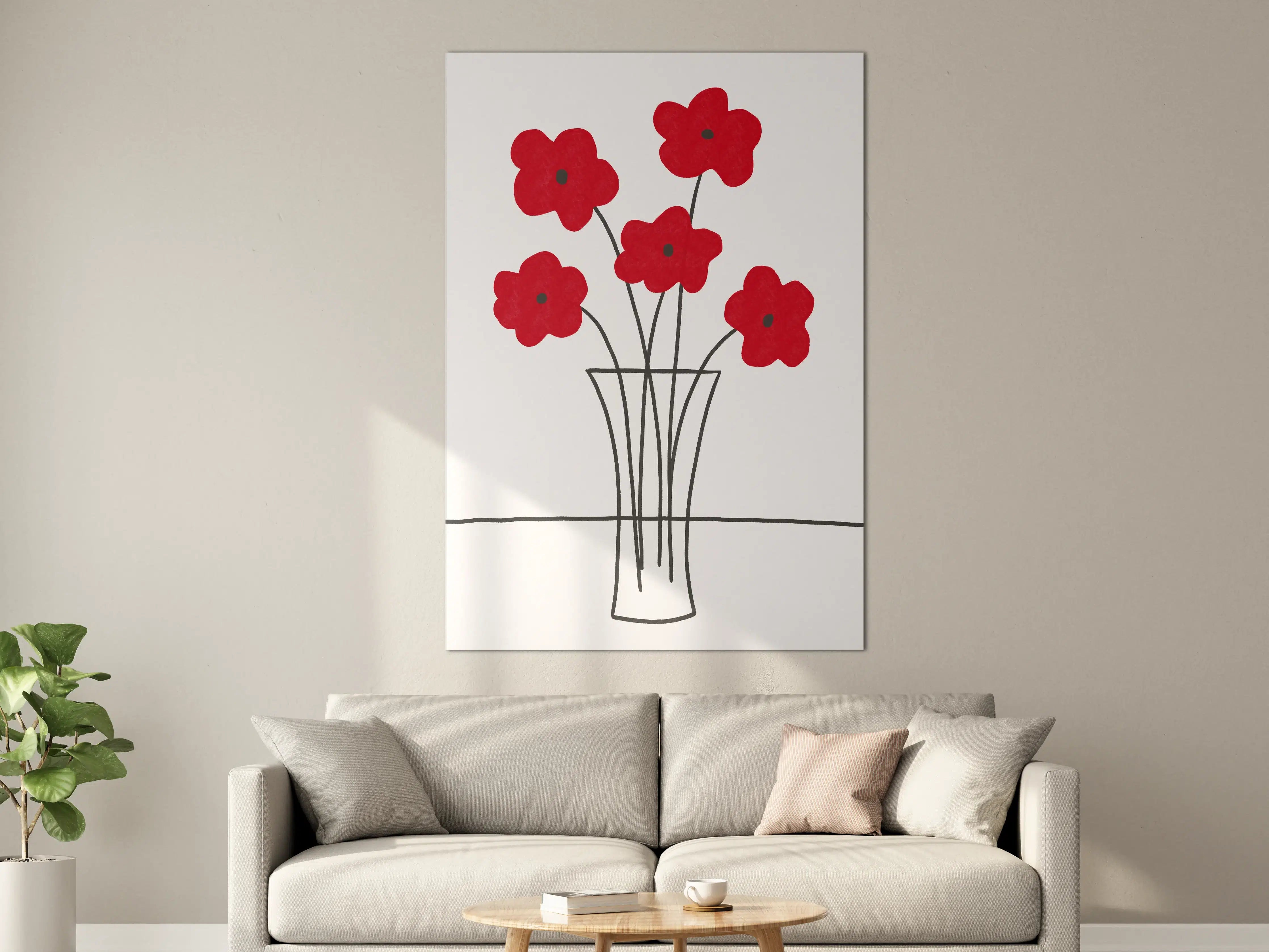 Große Wandbilder - Moderne Blumen Skizze