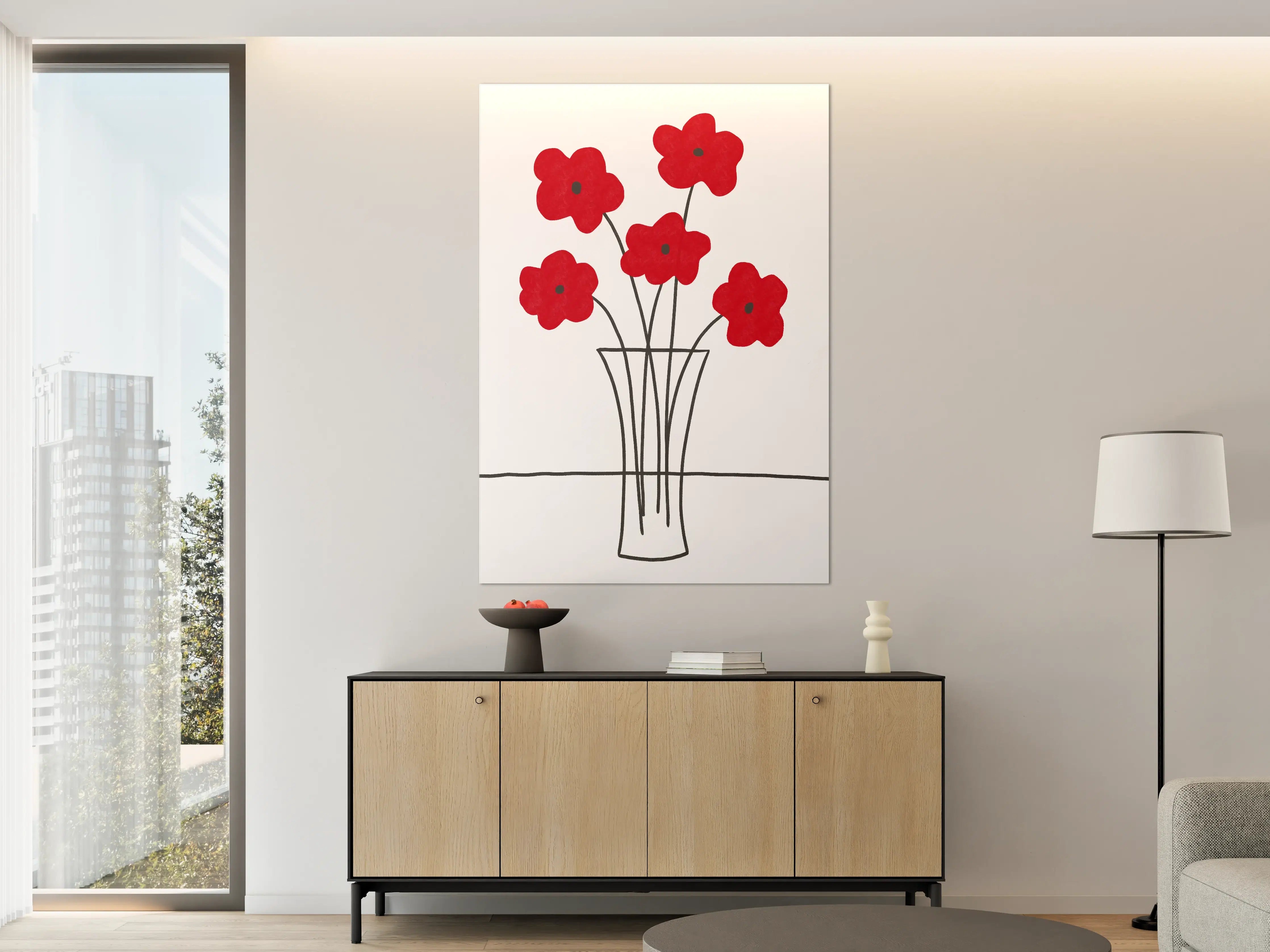 Große Wandbilder - Moderne Blumen Skizze