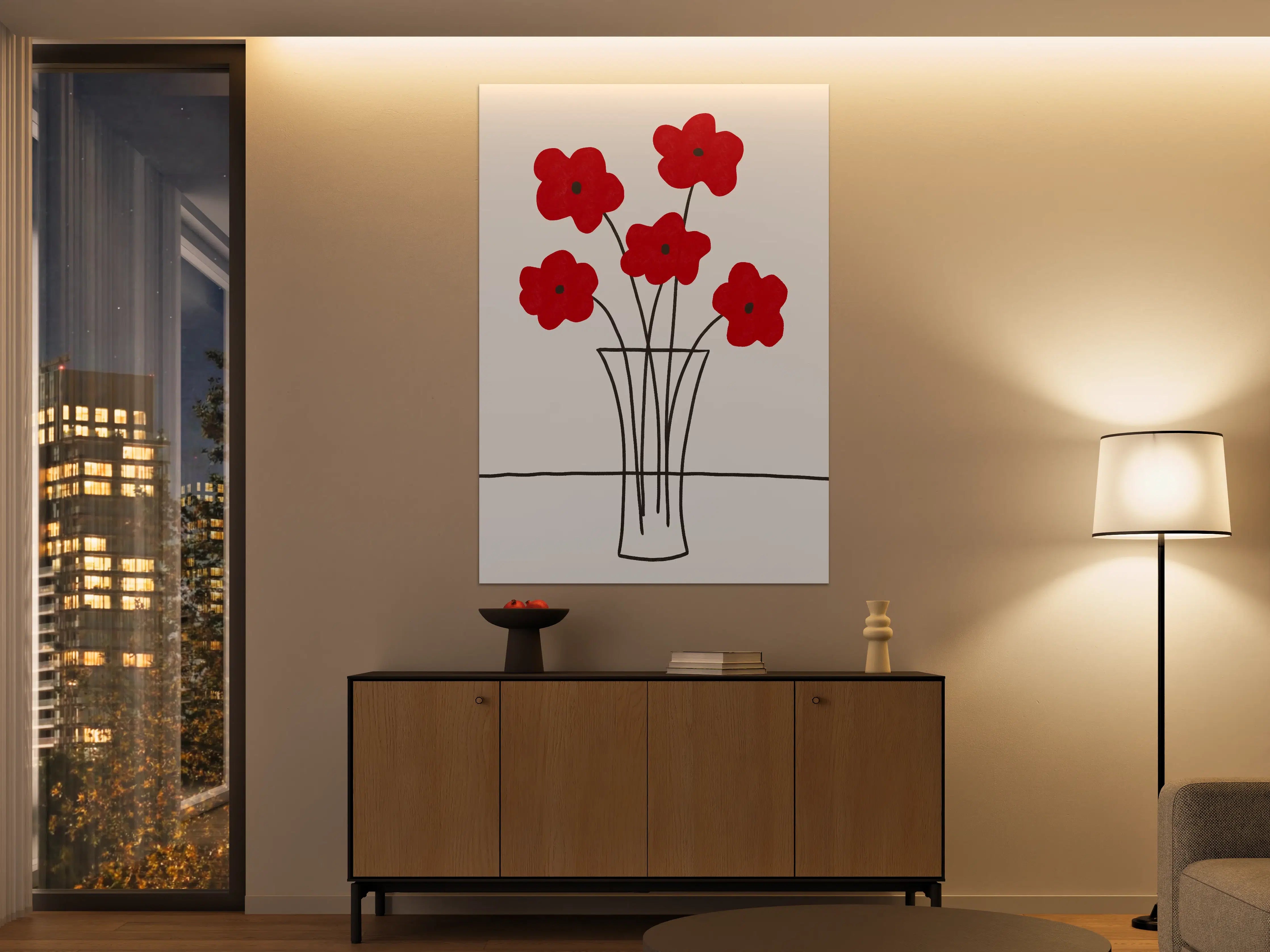 Große Wandbilder - Moderne Blumen Skizze