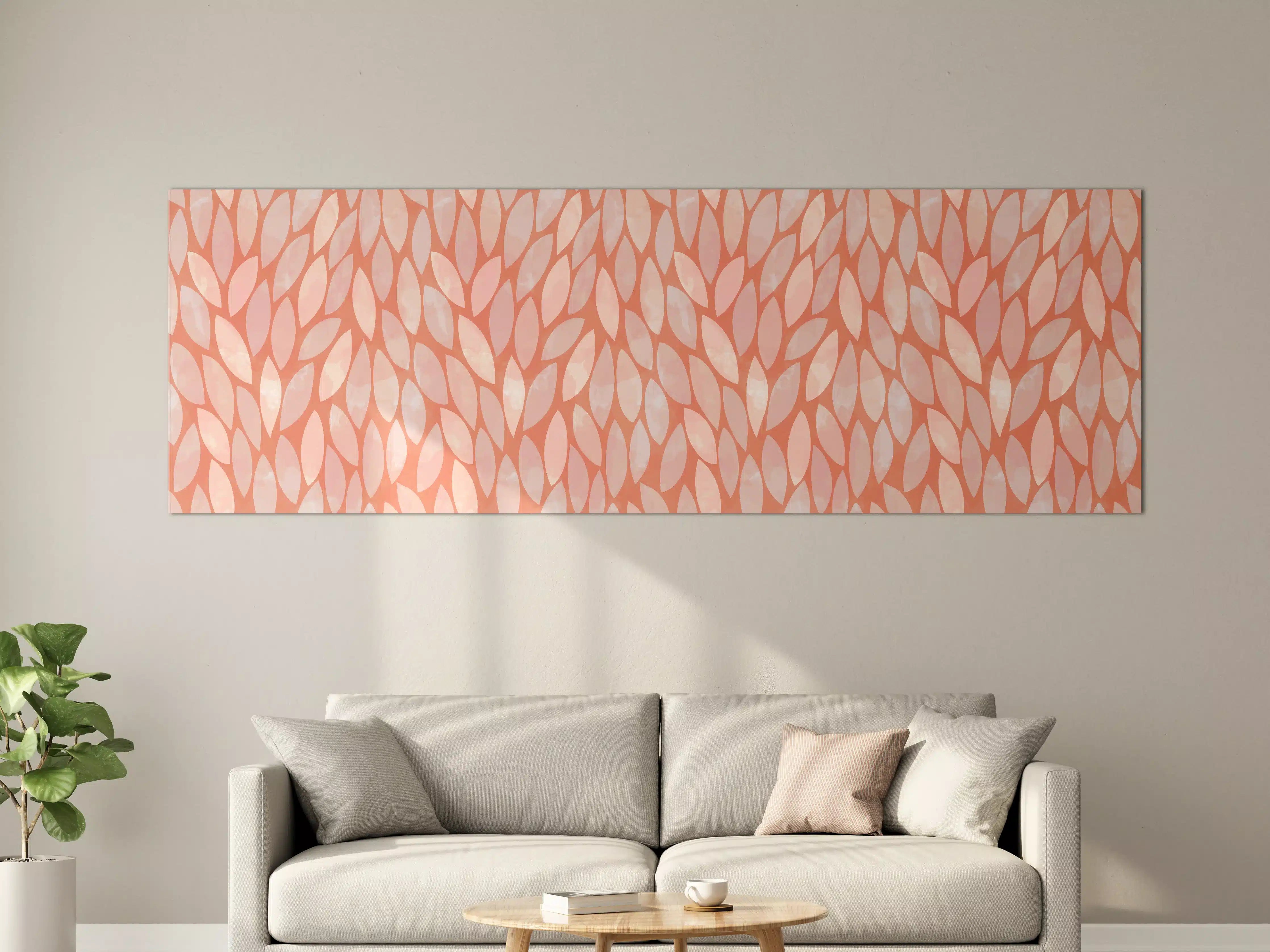 Große Wandbilder - Moderne Blumenmuster in warmen Orangetönen