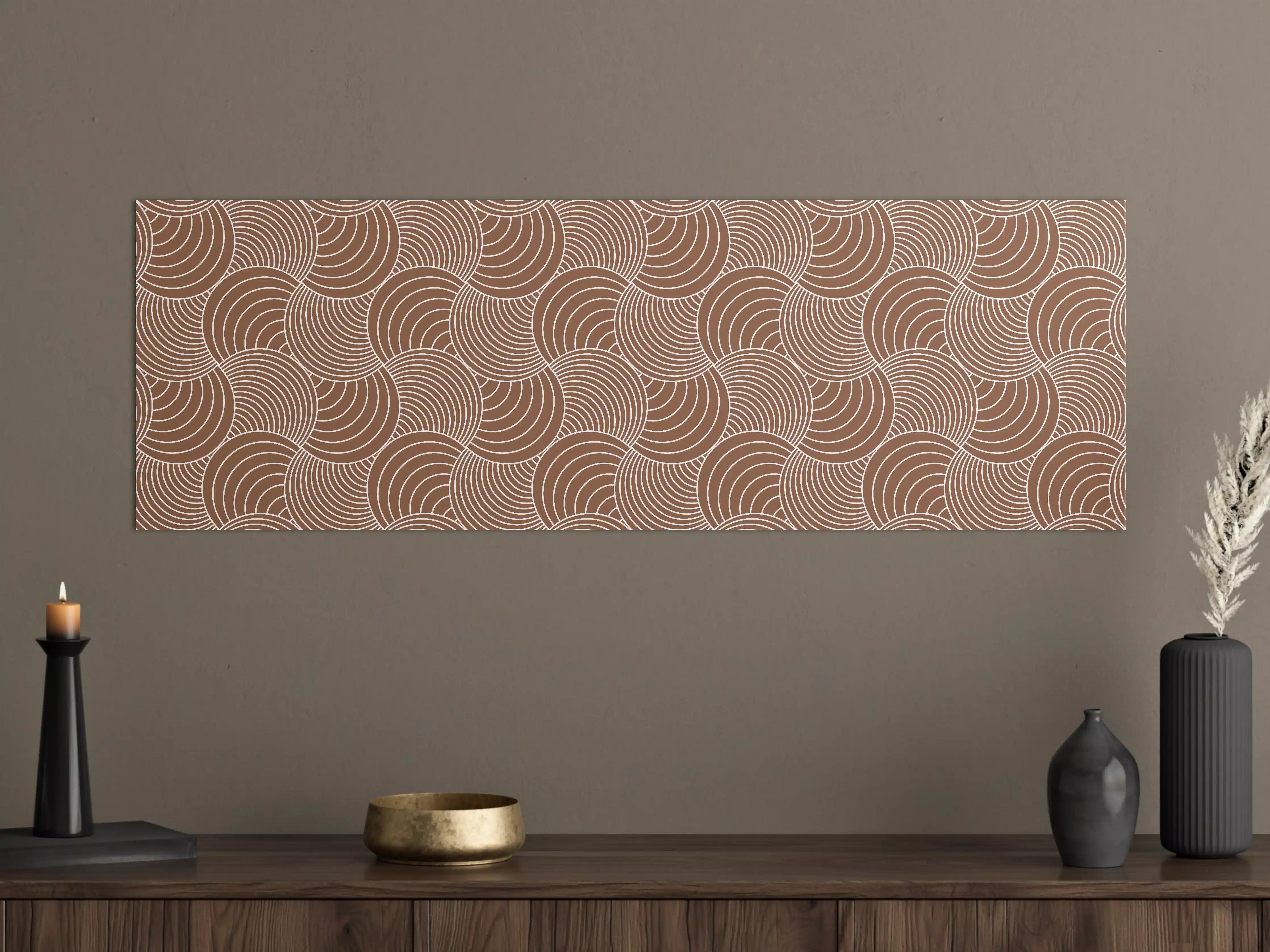 Große Wandbilder - Moderne Braun-Weiße Geometrische Musterwanddekoration