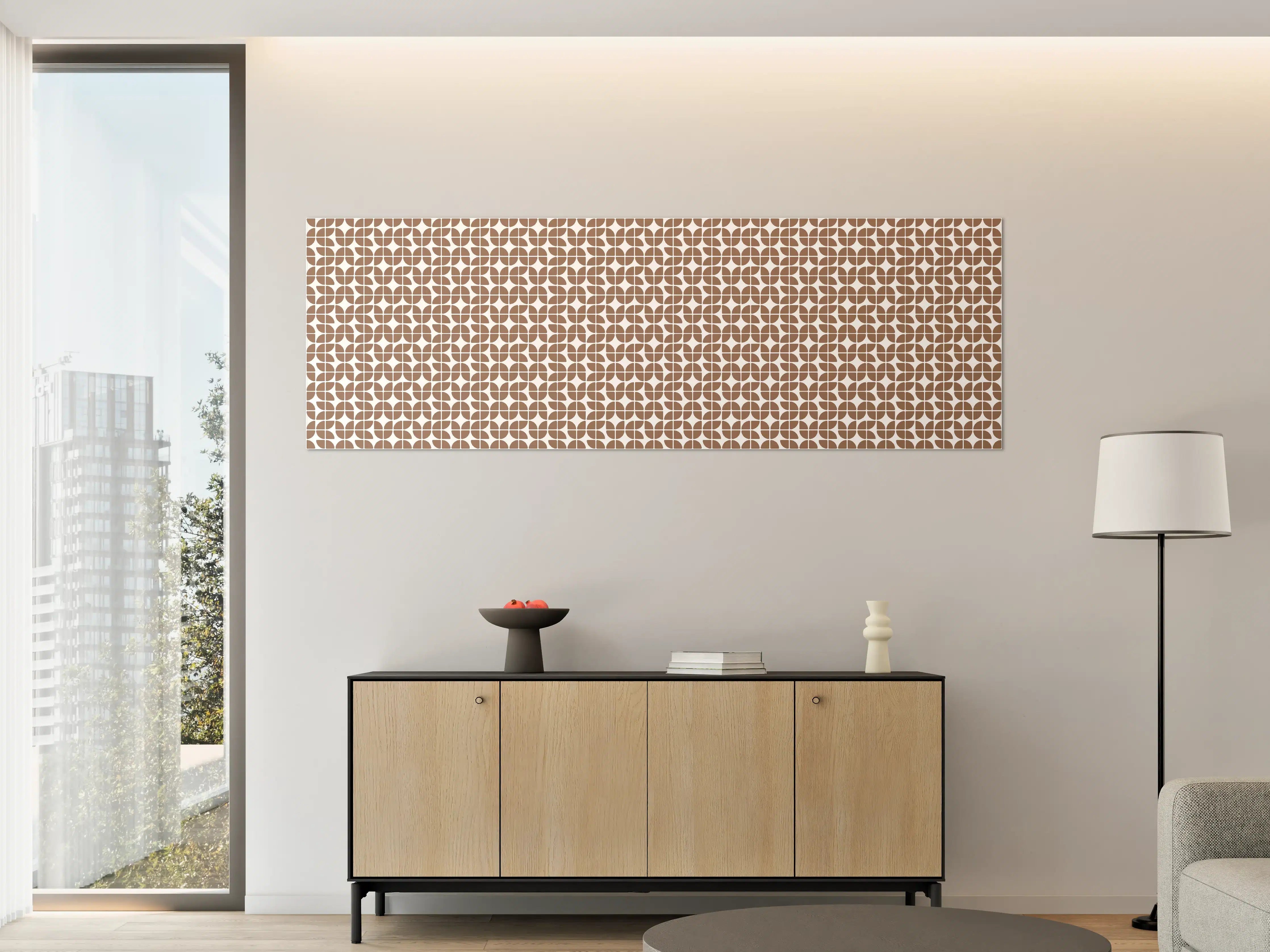Große Wandbilder - Moderne Braune Fliesen mit geometrischem Muster