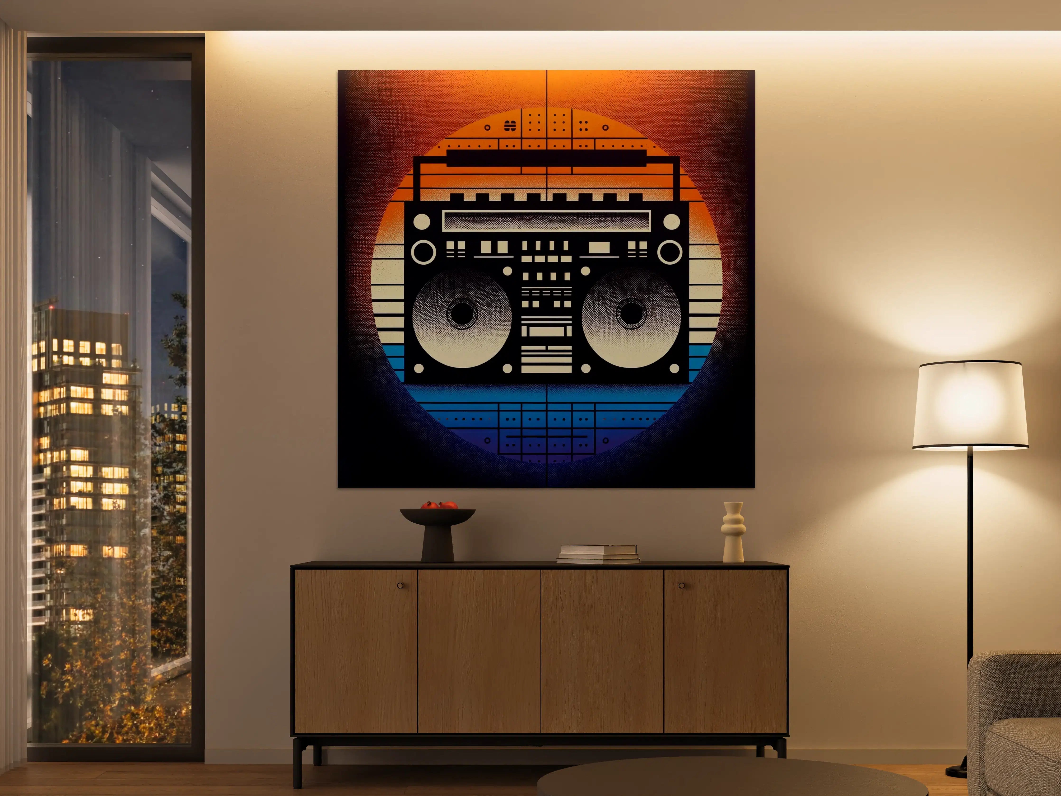 Große Wandbilder - Moderne DJ-Controller-Silhouette