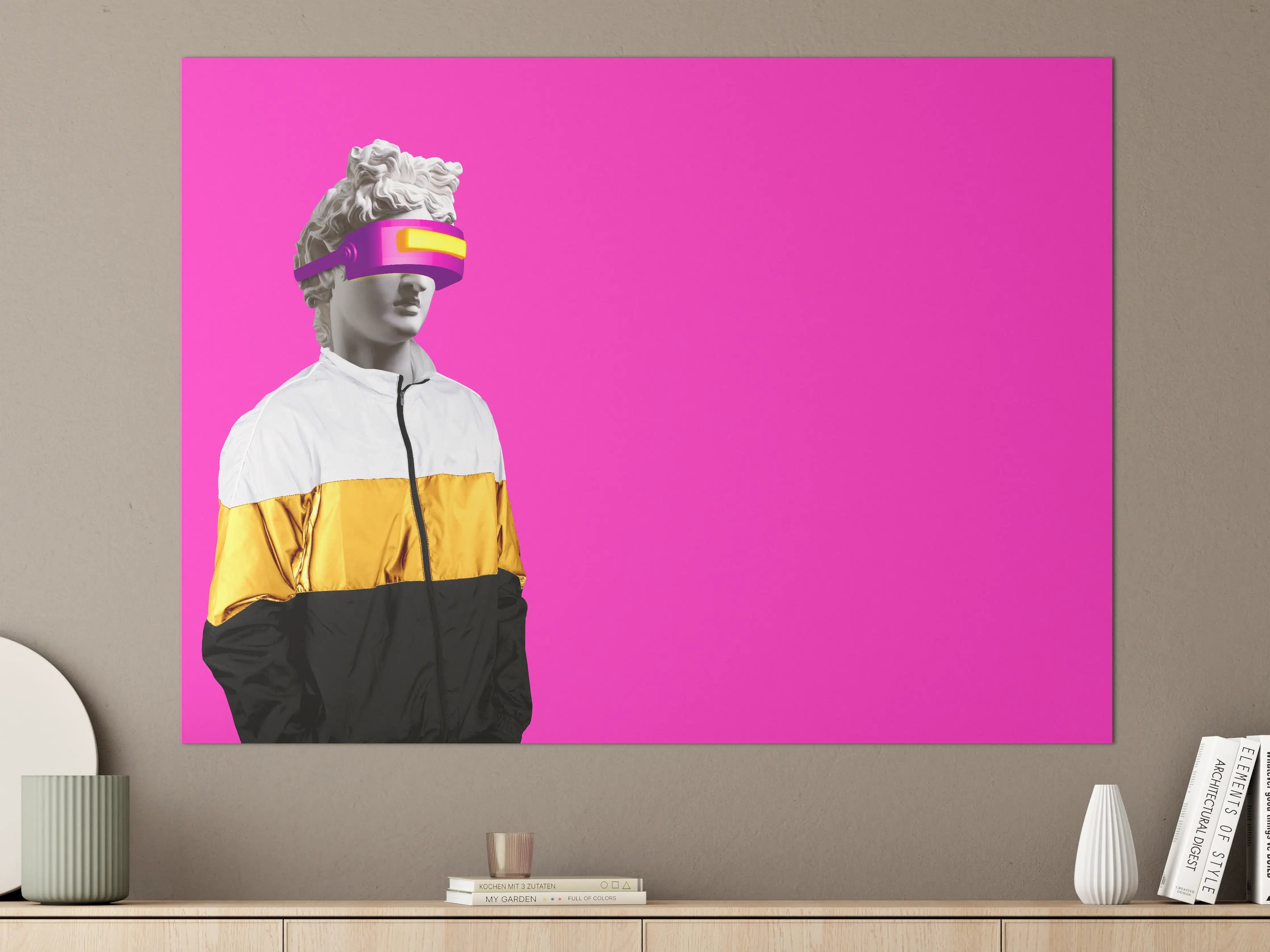 Große Wandbilder - Moderne Darstellung - VR Brille auf lila Hintergrund