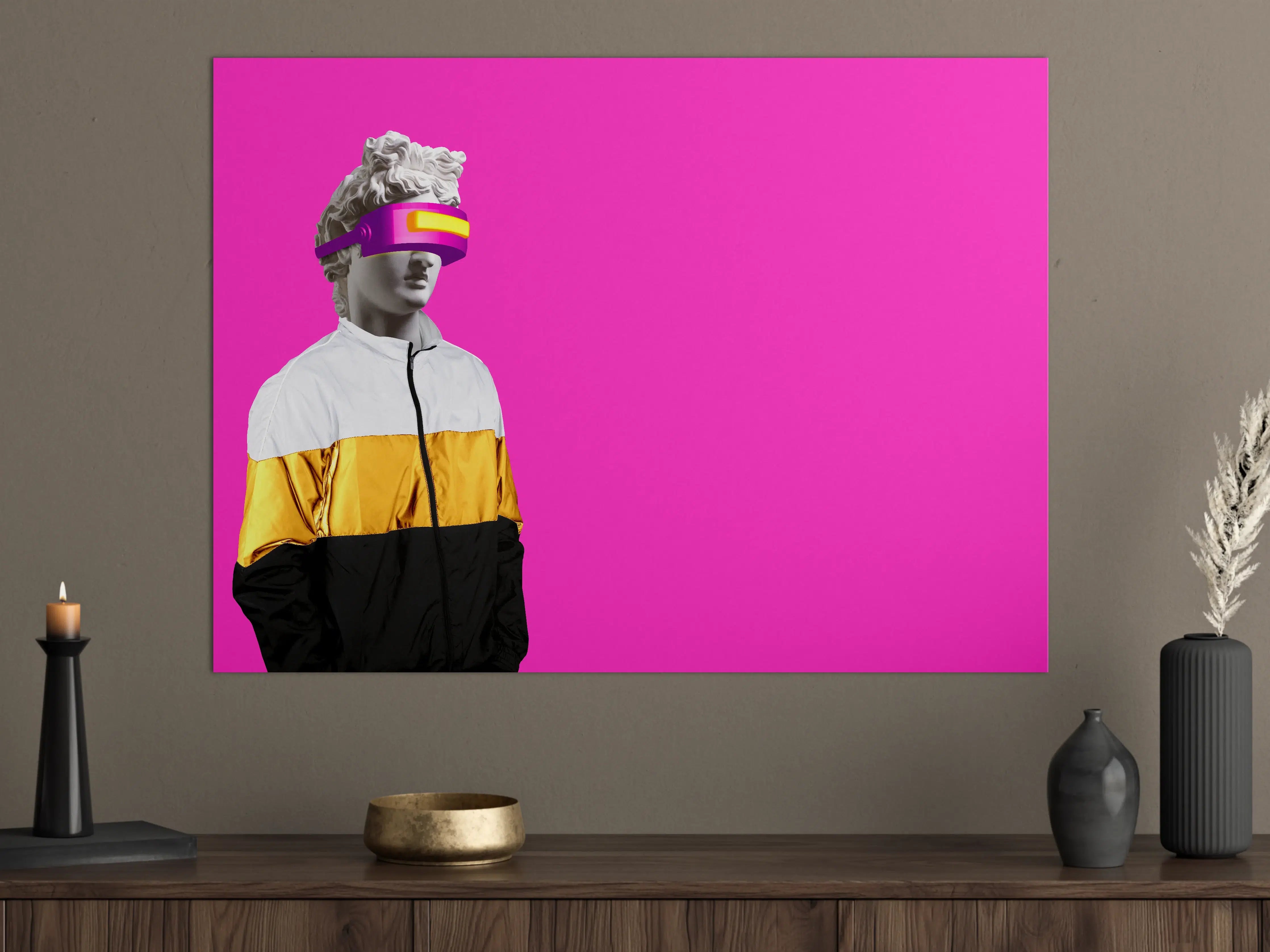 Große Wandbilder - Moderne Darstellung - VR Brille auf lila Hintergrund