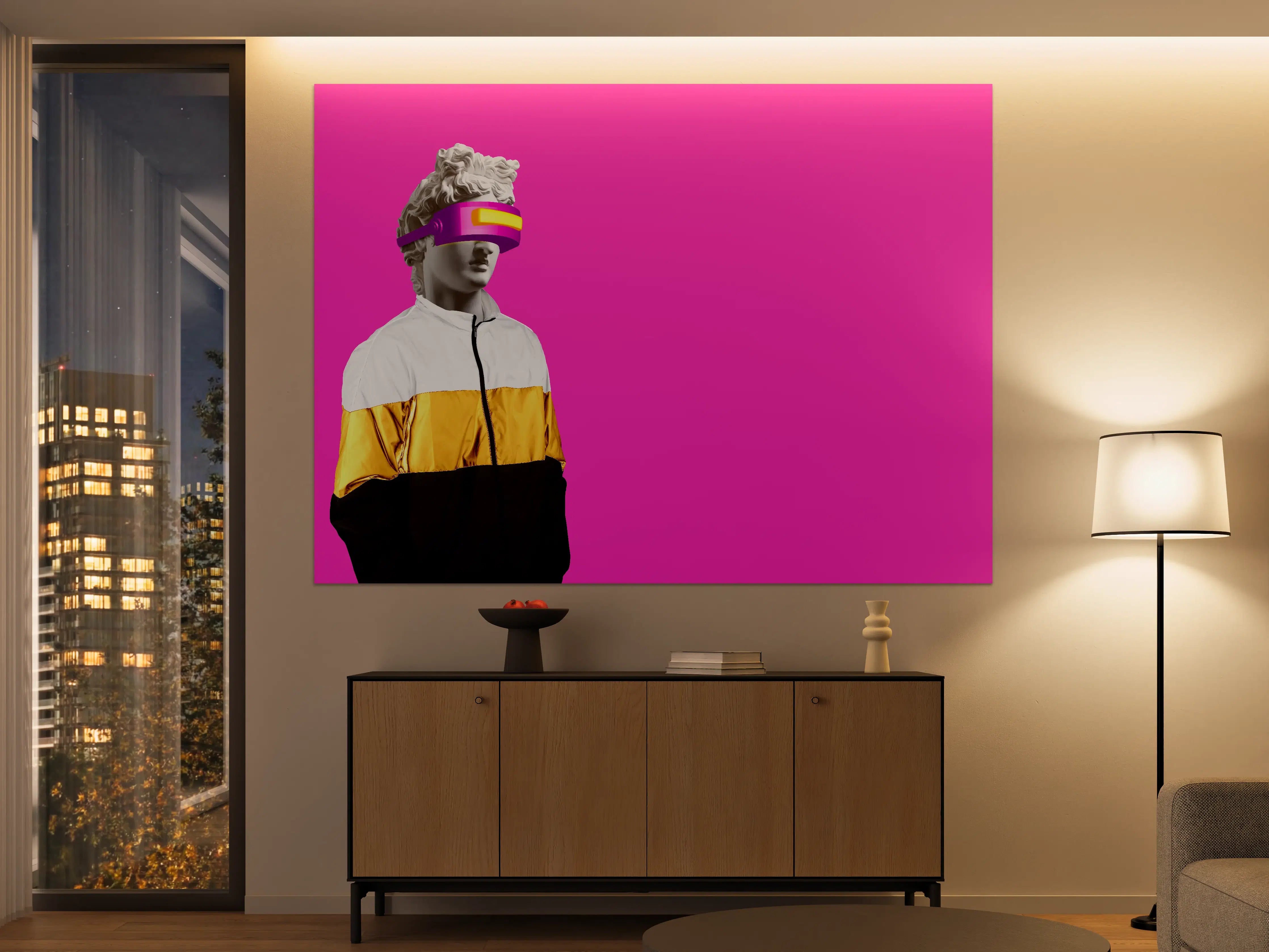 Große Wandbilder - Moderne Darstellung - VR Brille auf lila Hintergrund