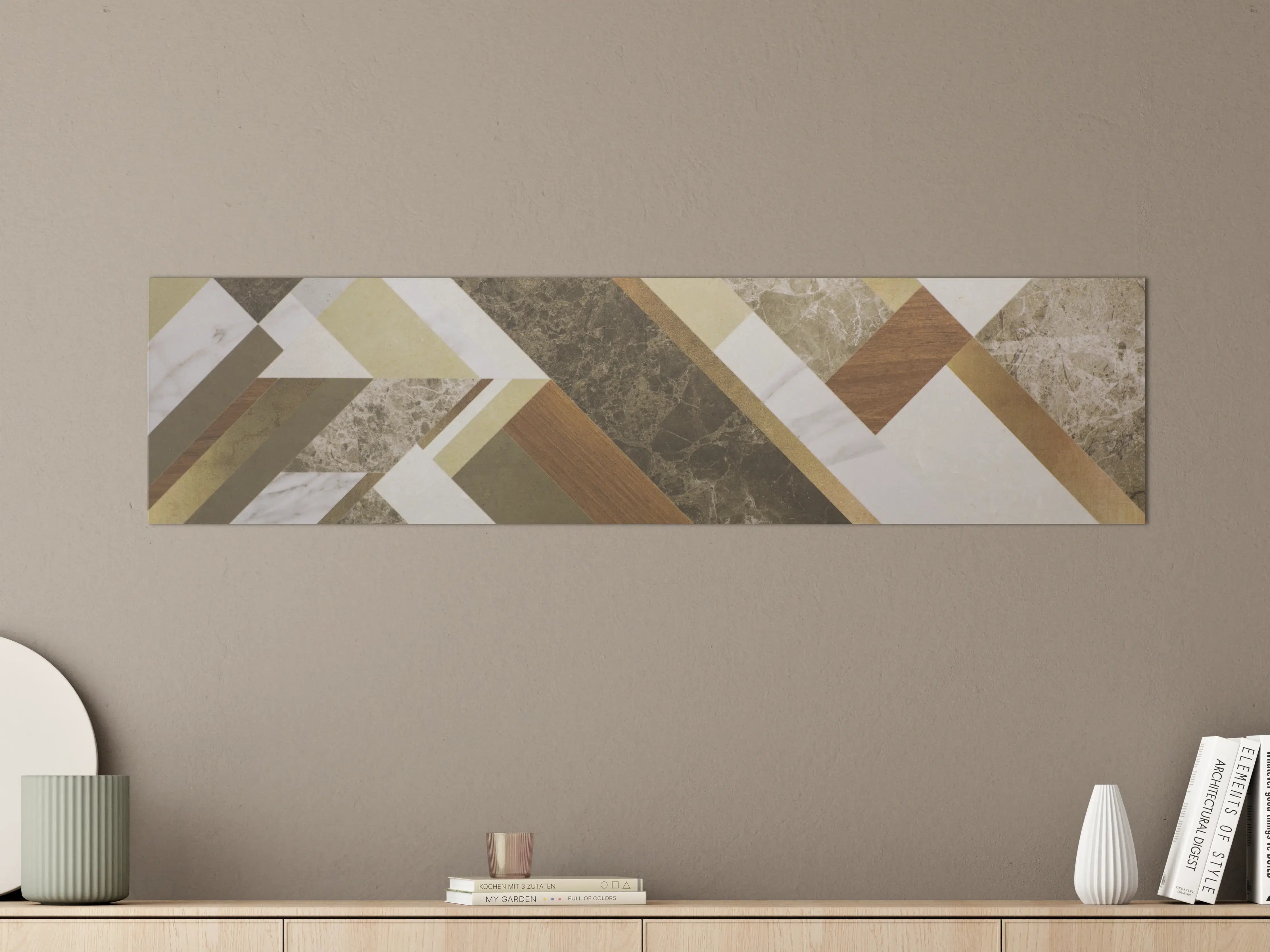 Große Wandbilder - Moderne Fliesen-Design in Erdtönen