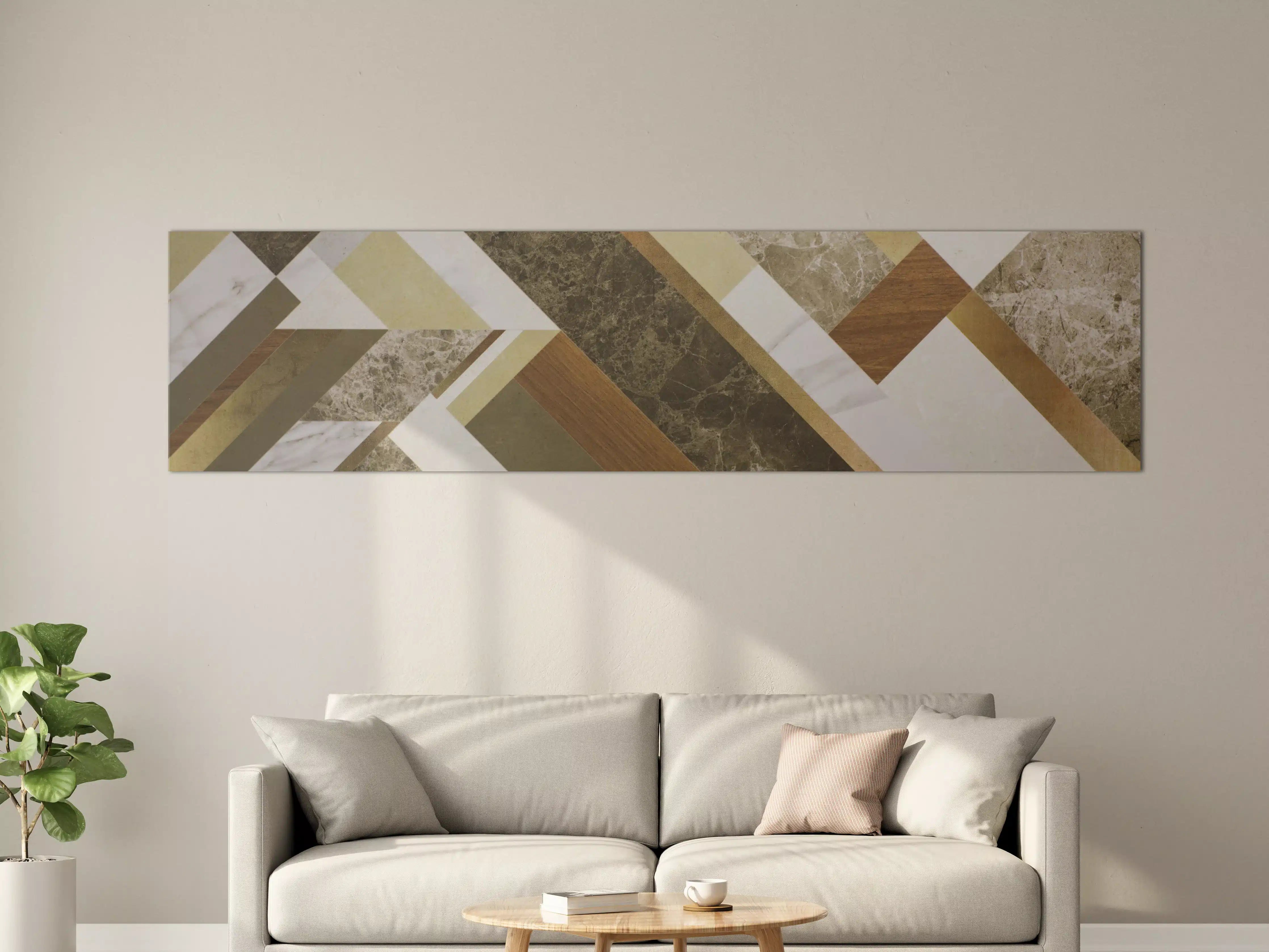 Große Wandbilder - Moderne Fliesen-Design in Erdtönen