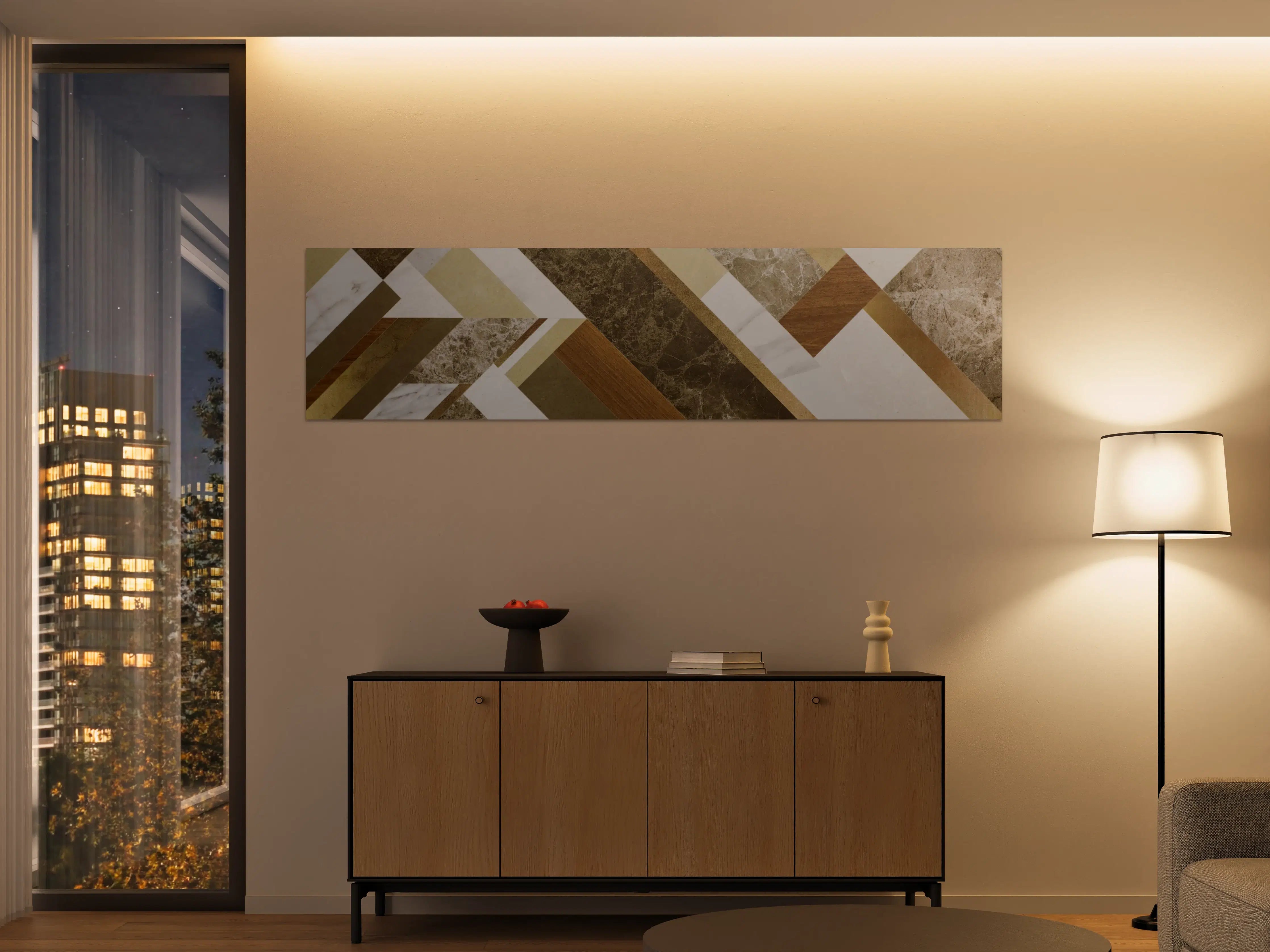 Große Wandbilder - Moderne Fliesen-Design in Erdtönen