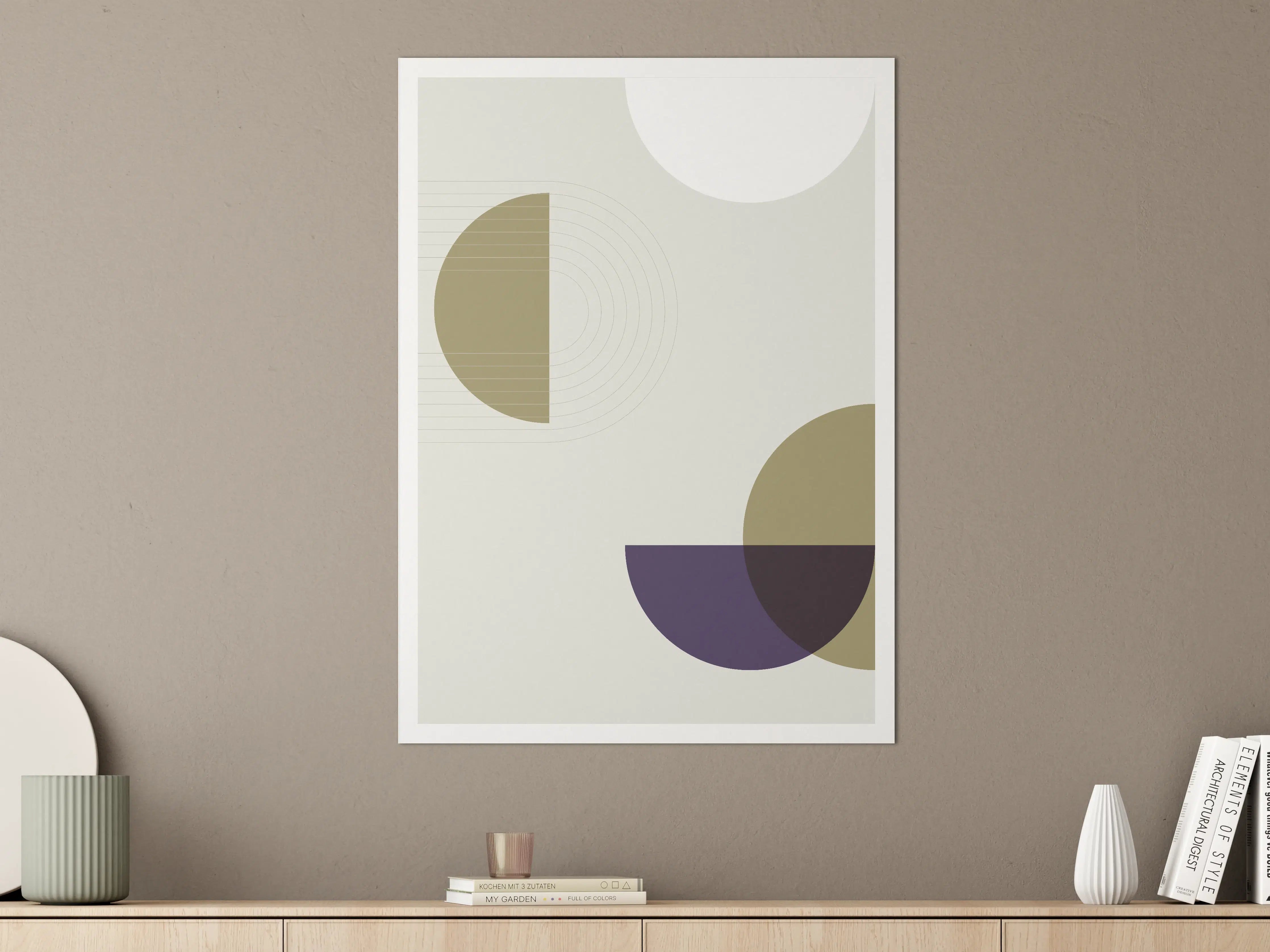 Große Wandbilder - Moderne Geometrische Wandkunst in Neutraltönen