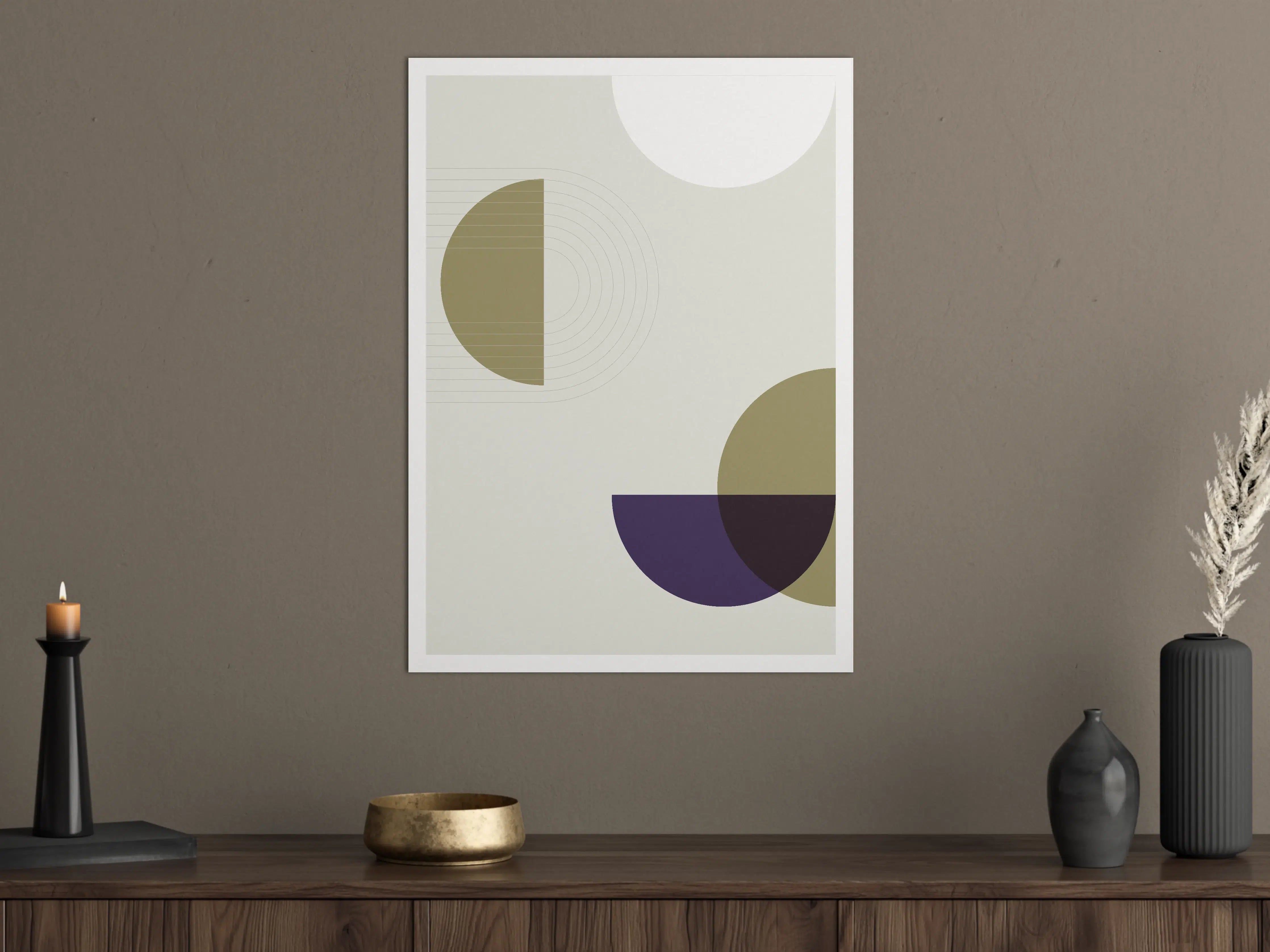 Große Wandbilder - Moderne Geometrische Wandkunst in Neutraltönen