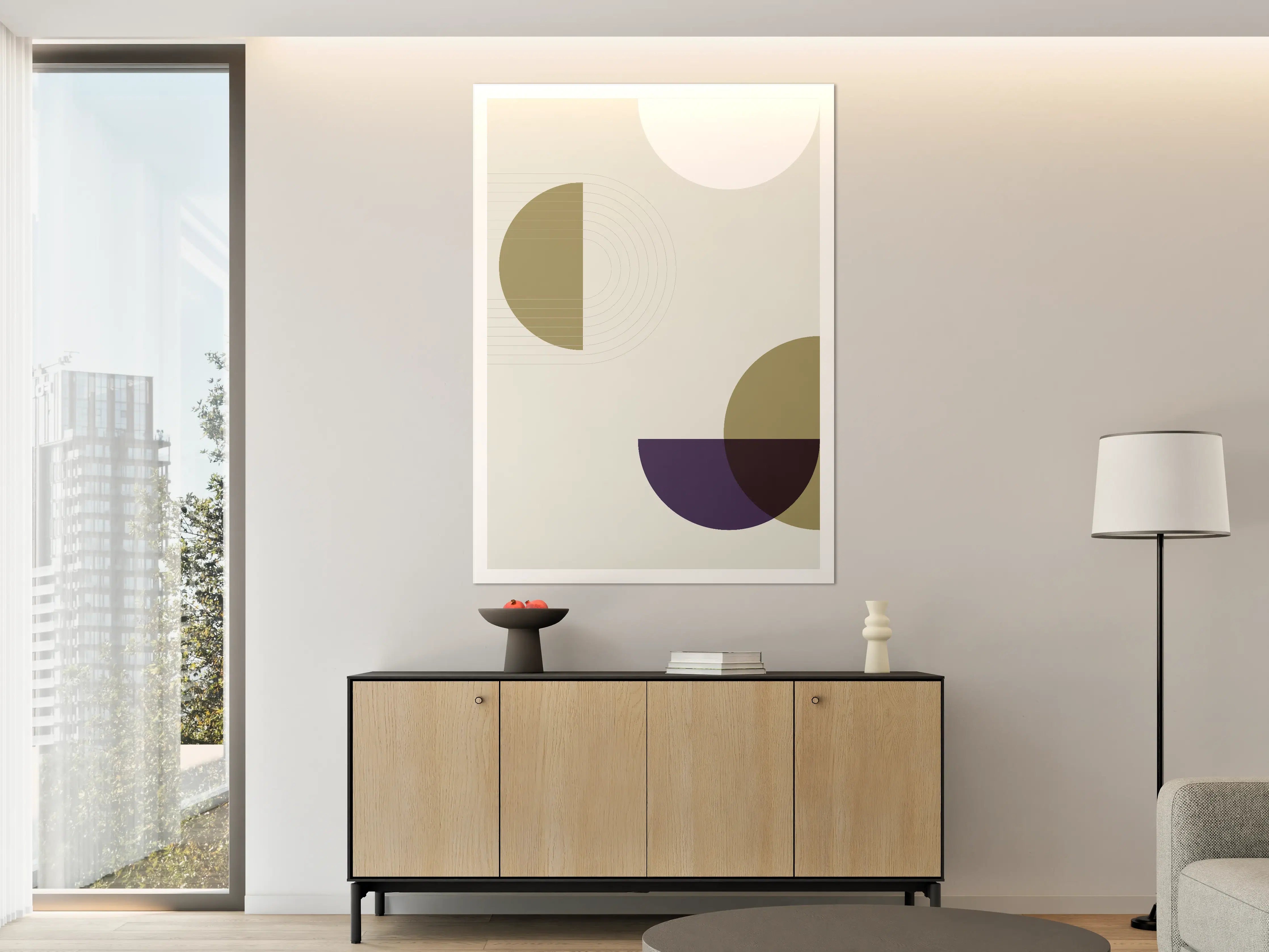 Große Wandbilder - Moderne Geometrische Wandkunst in Neutraltönen
