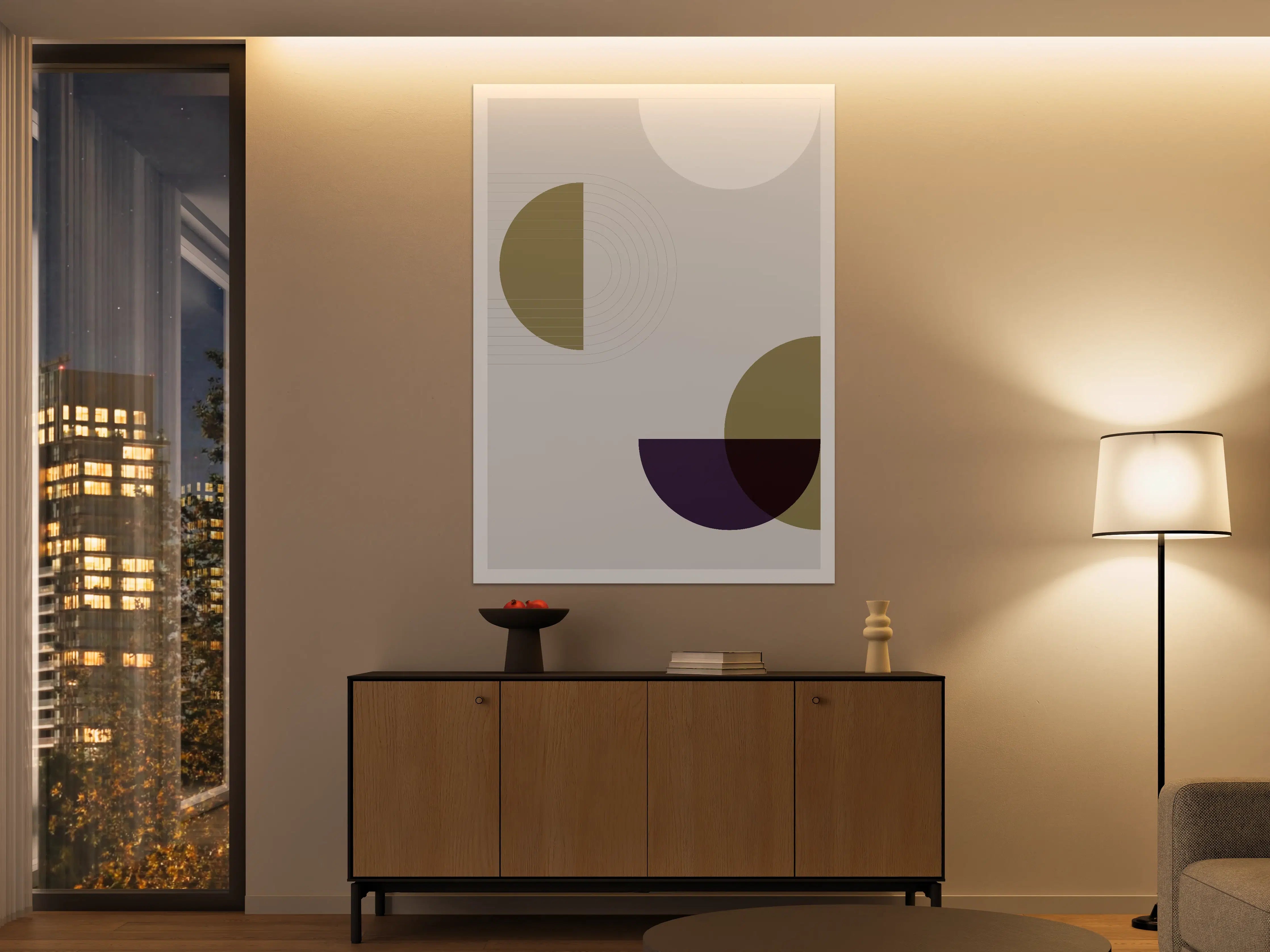 Große Wandbilder - Moderne Geometrische Wandkunst in Neutraltönen