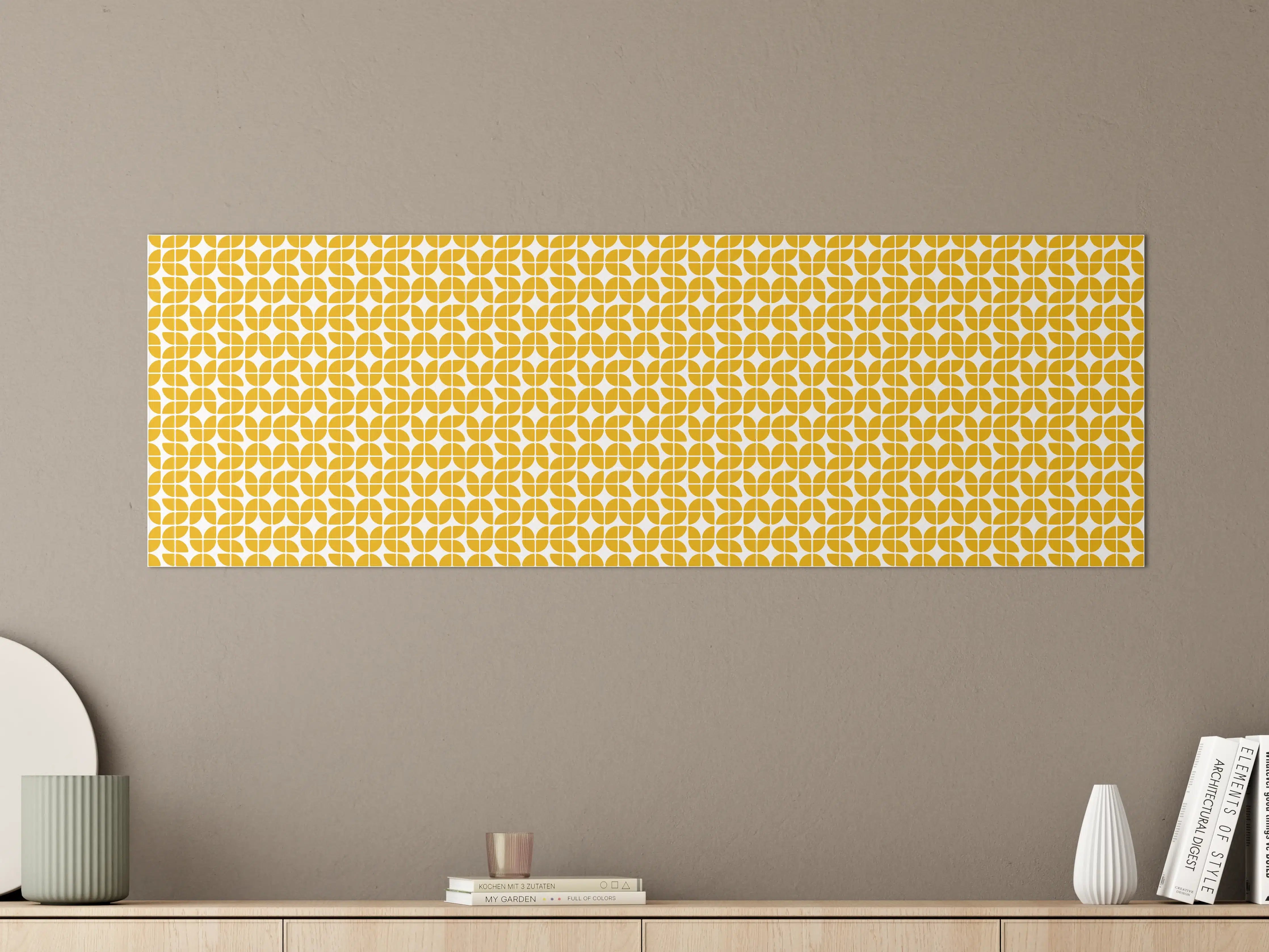 Große Wandbilder - Moderne Gold-Gelbemusterte Wandgestaltung