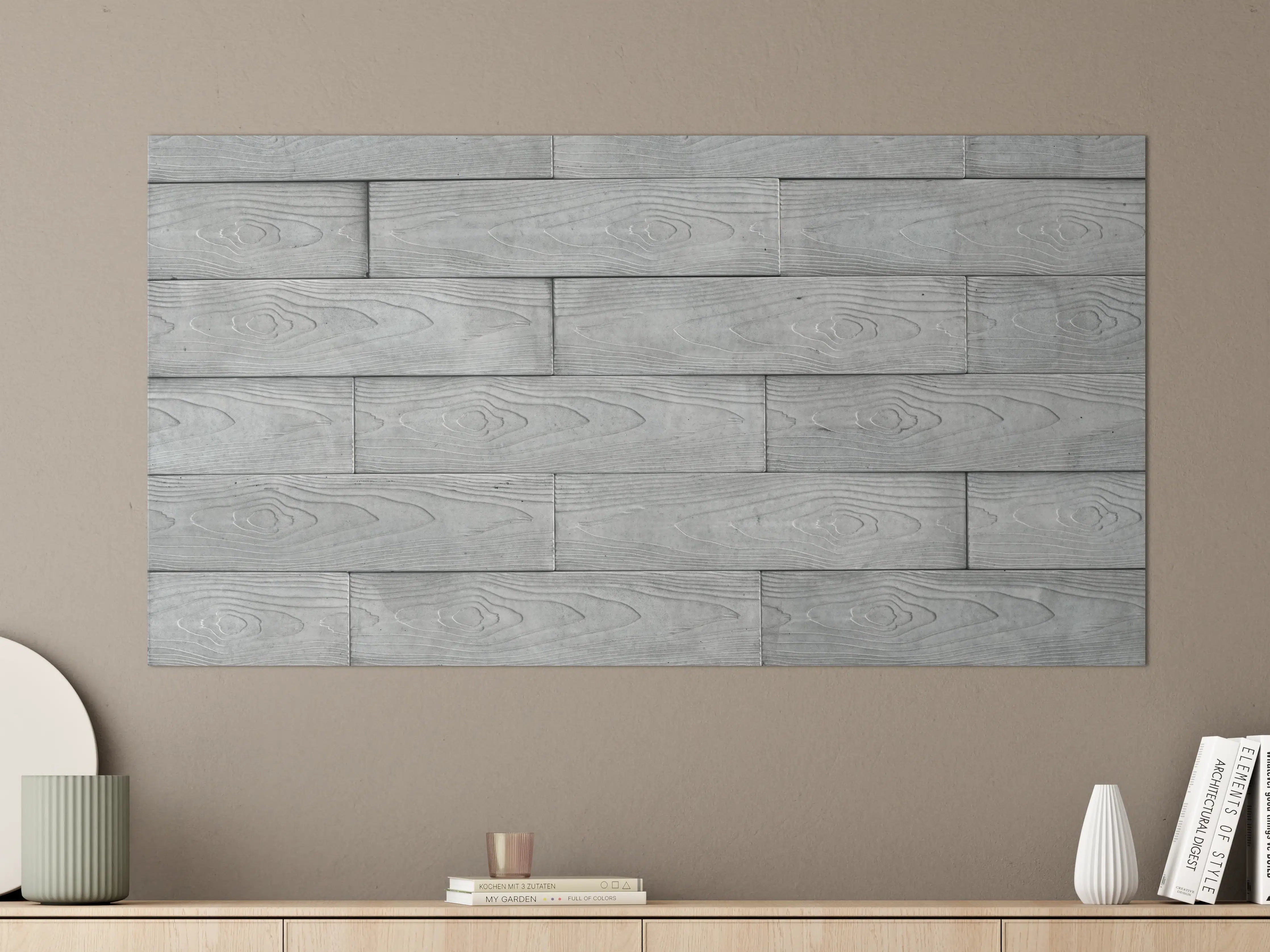 Große Wandbilder - Moderne Grau-Weiße Holztextur