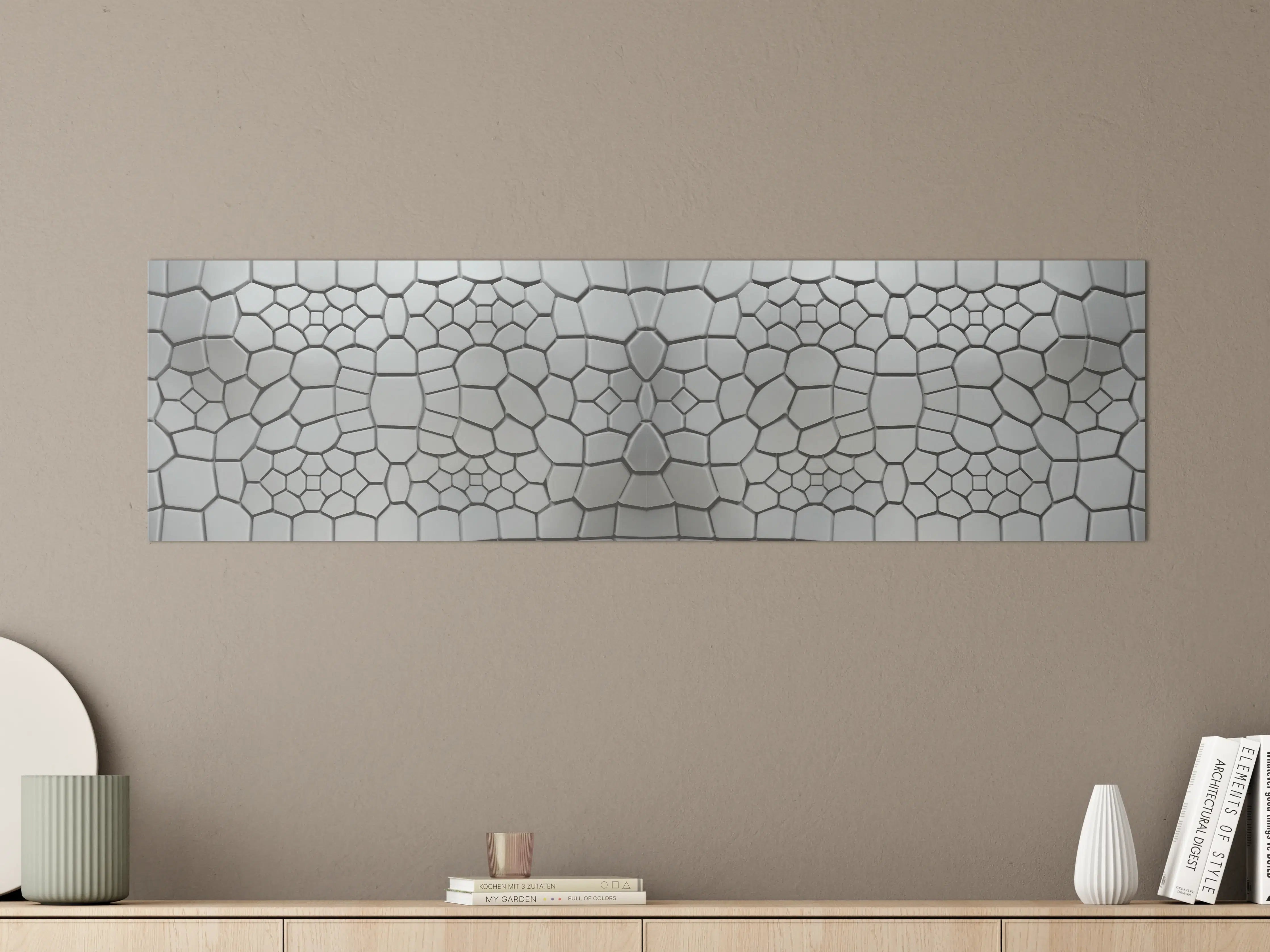 Große Wandbilder - Moderne Hexagon-Fliesen mit Grau-Weif6ner Textur