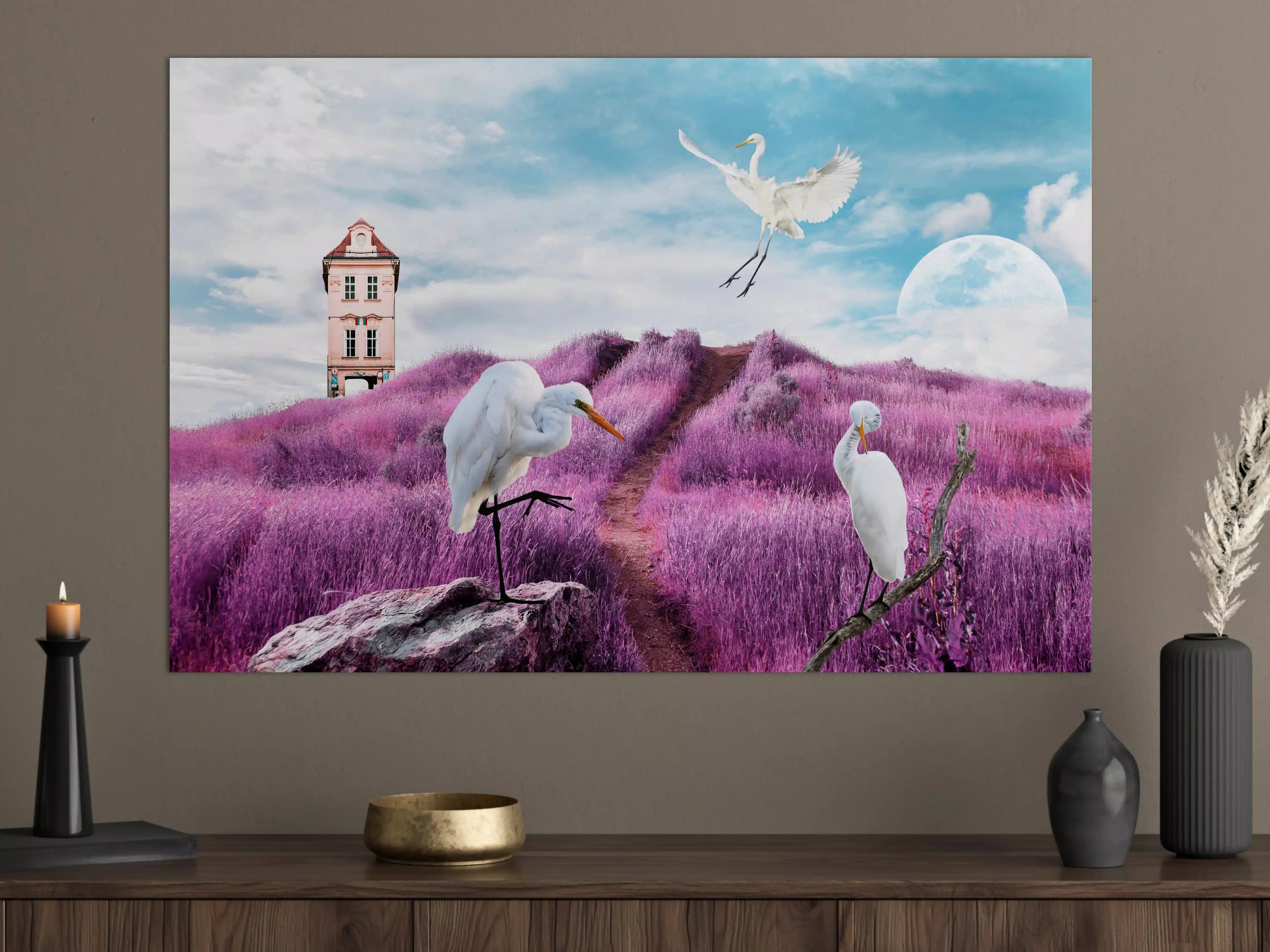 Große Wandbilder - Moderne Kunstcollage - Bergige Region