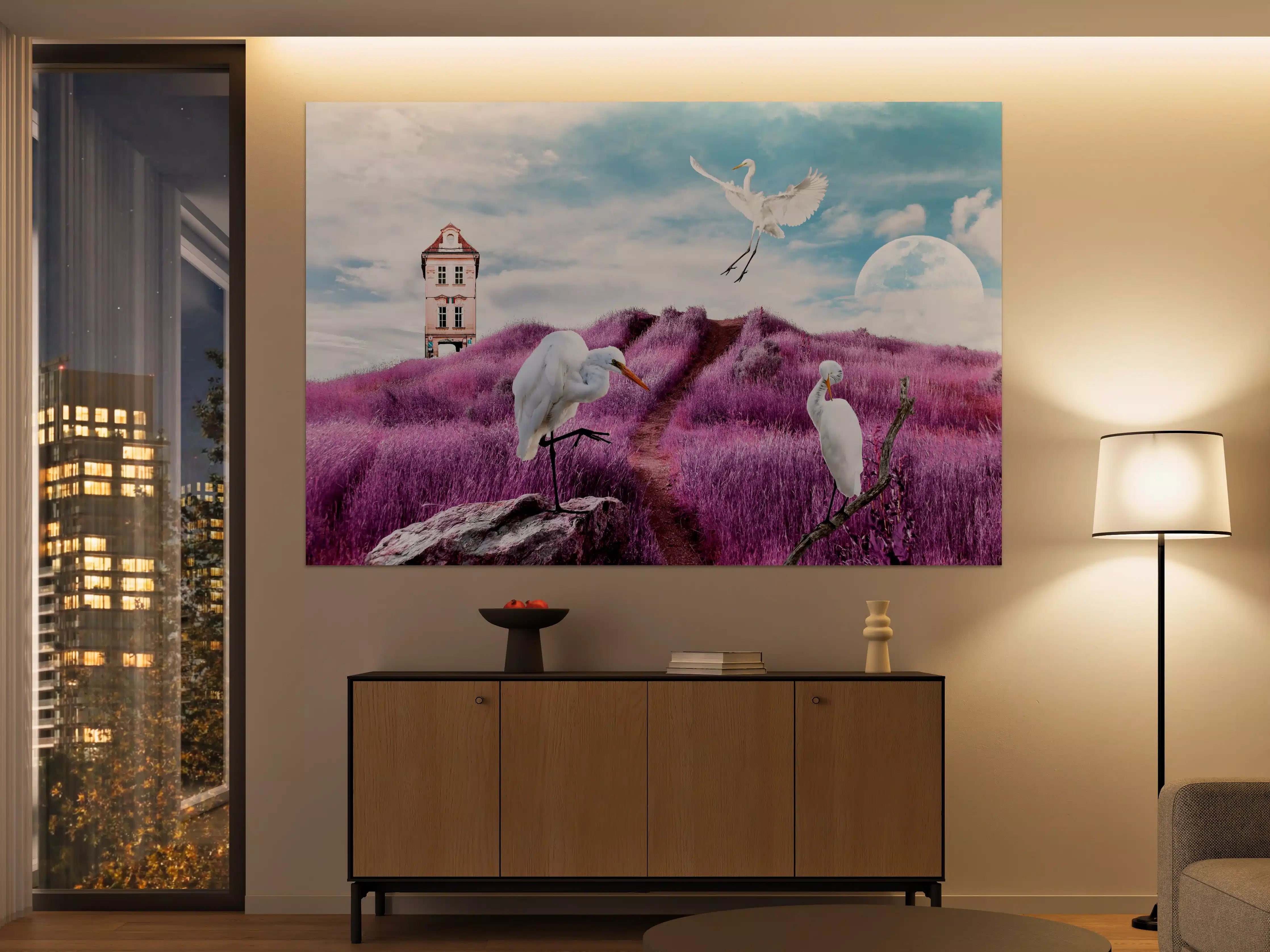 Große Wandbilder - Moderne Kunstcollage - Bergige Region