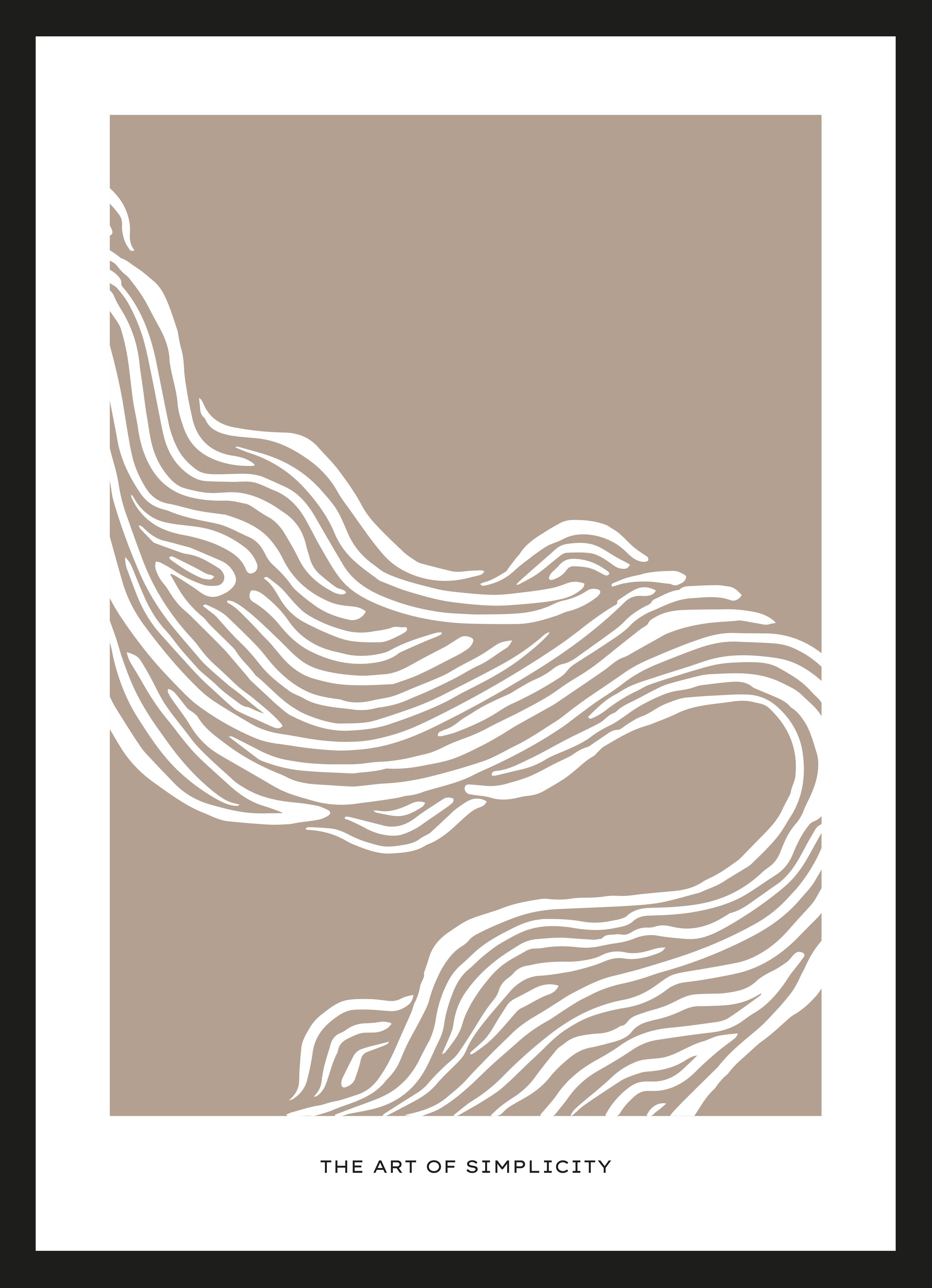 Große Wandbilder-Moderne Linienkunst in Beige