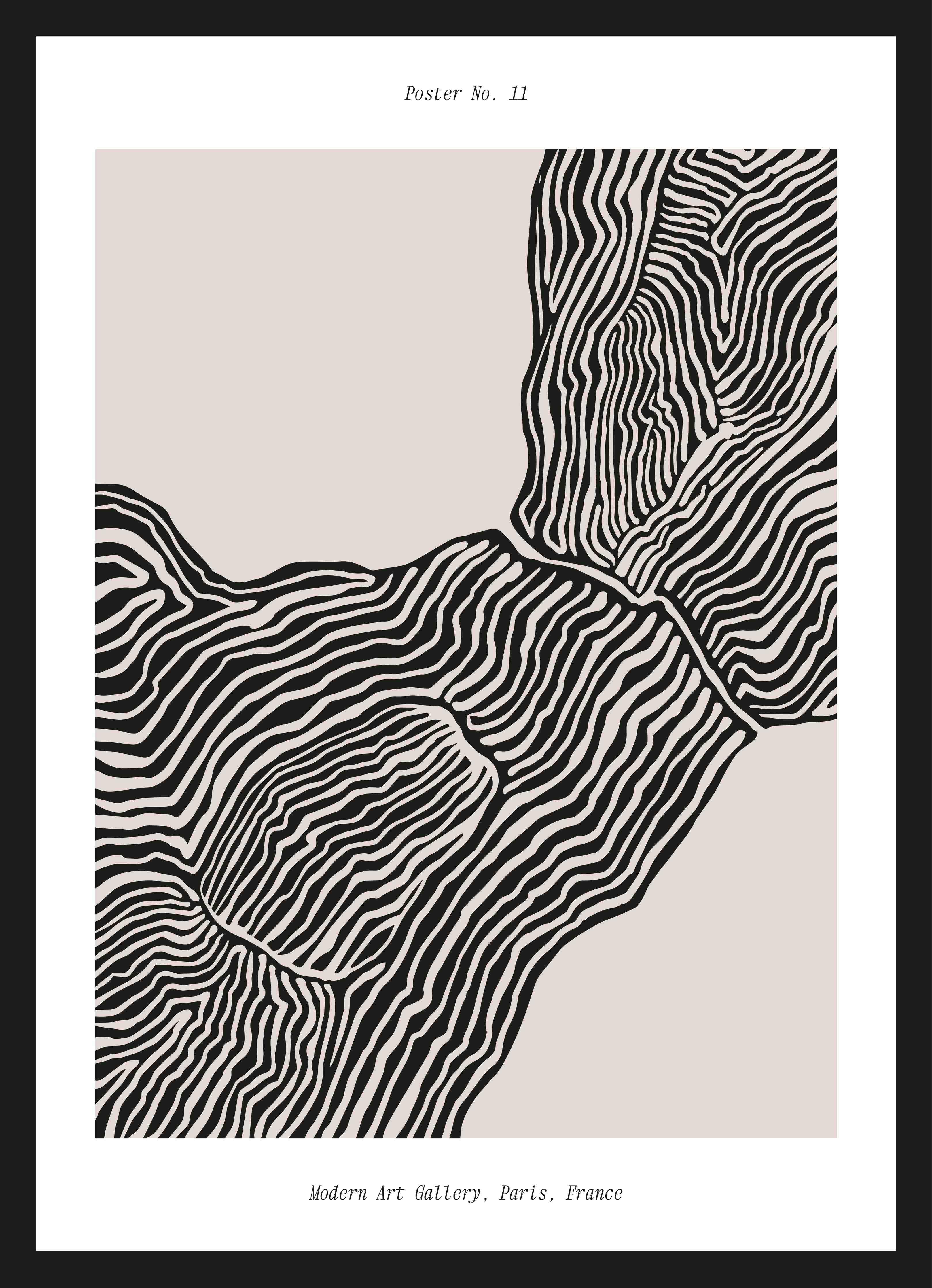 Große Wandbilder-Moderne Linienkunst in Schwarz-Weiß