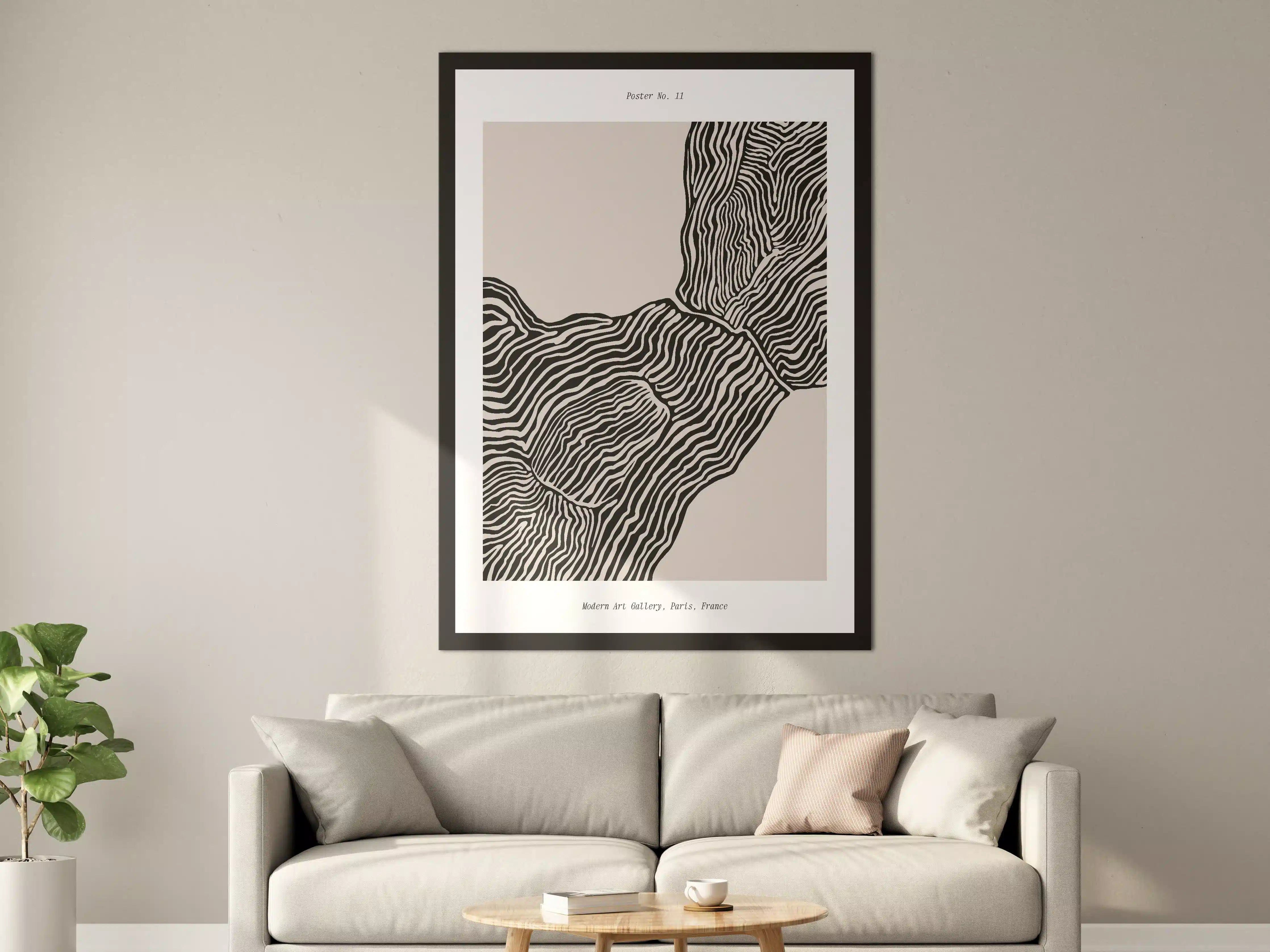 Große Wandbilder - Moderne Linienkunst in Schwarz-Weiß