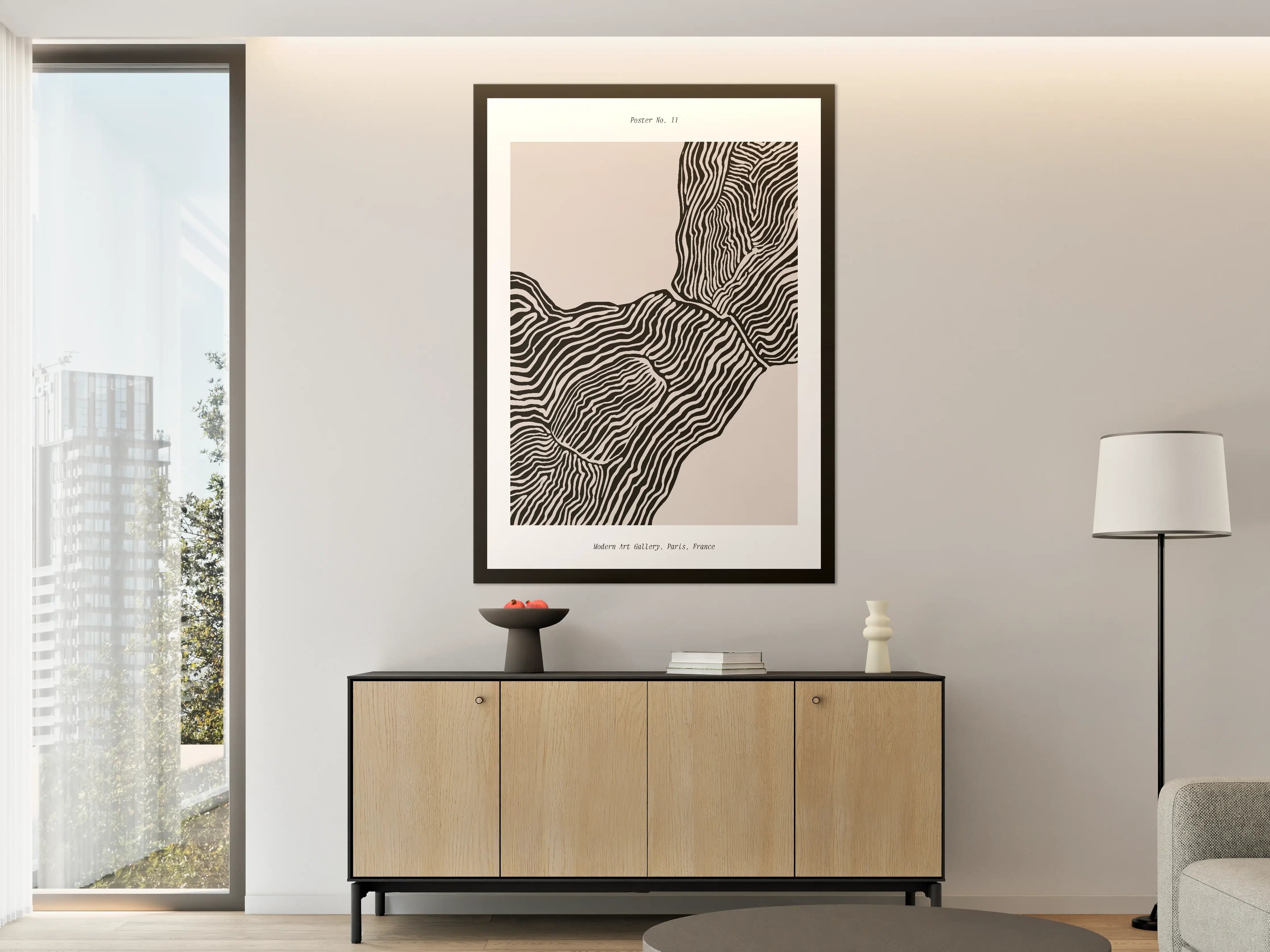 Große Wandbilder - Moderne Linienkunst in Schwarz-Weiß