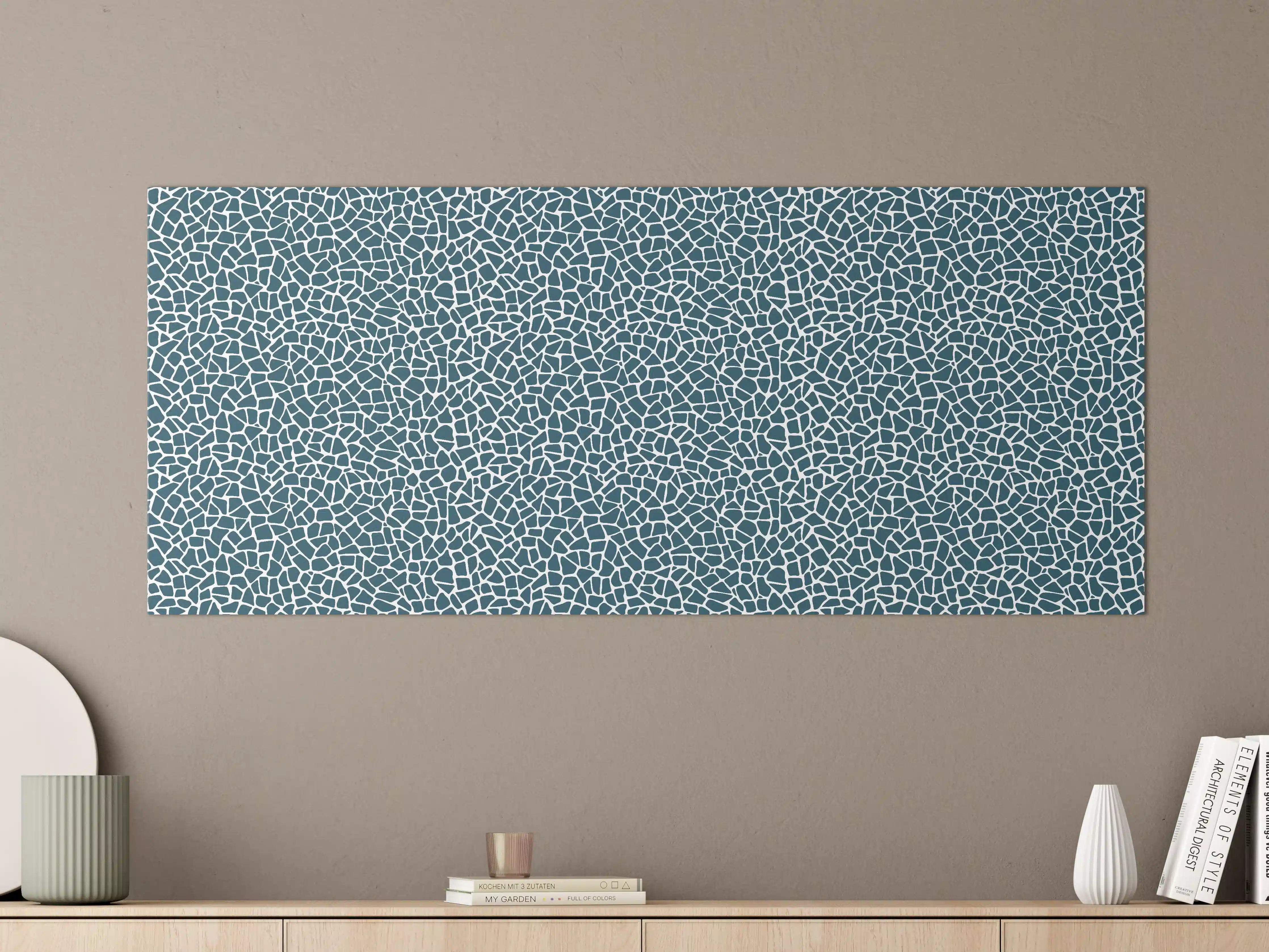 Große Wandbilder - Moderne Mosaikstruktur in Blau- und Grautönen