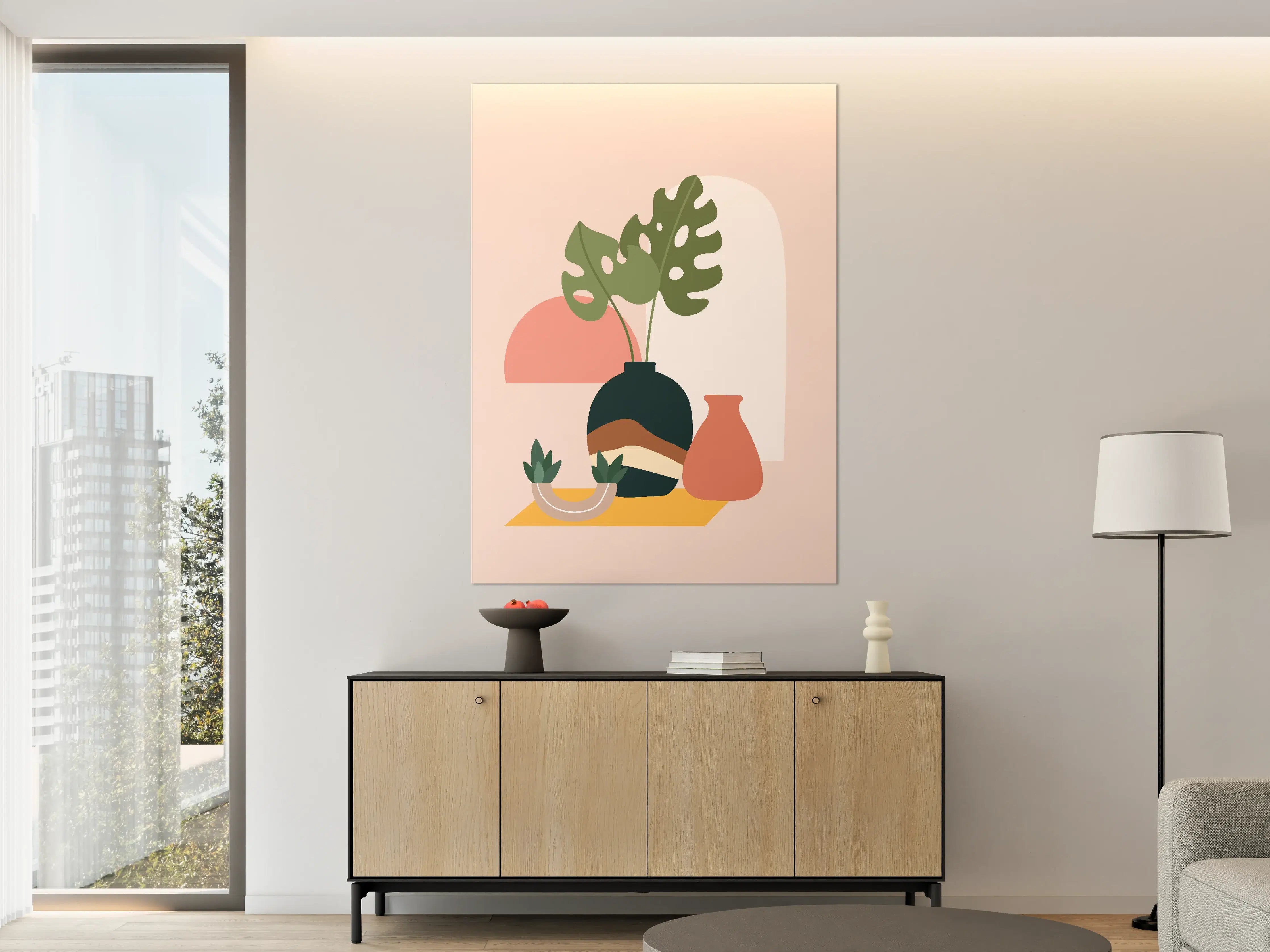 Große Wandbilder - Moderne Pflanzen- und Vasen-Dekoration
