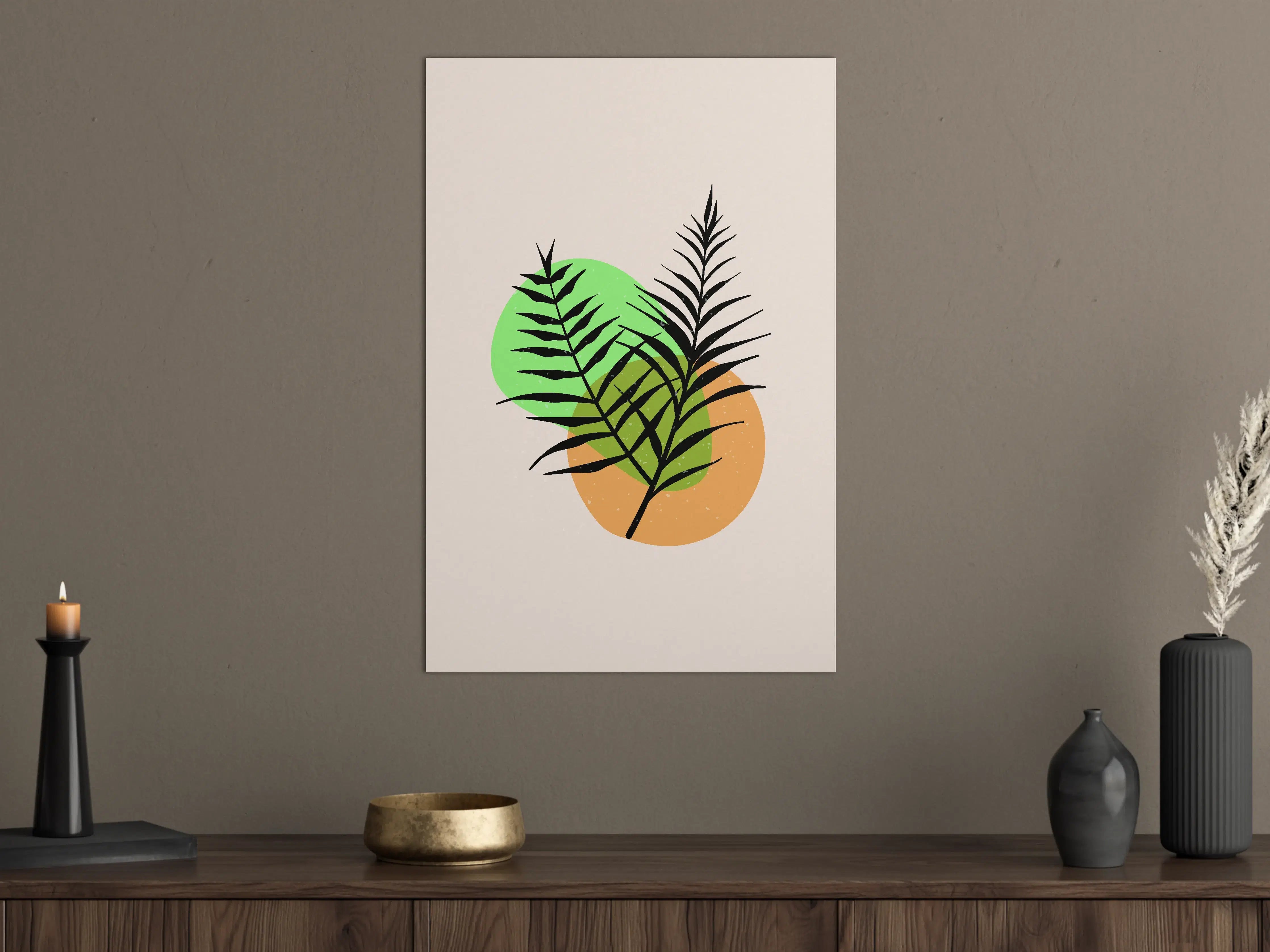 Große Wandbilder - Moderne Pflanzenillustration mit bunten Akzenten