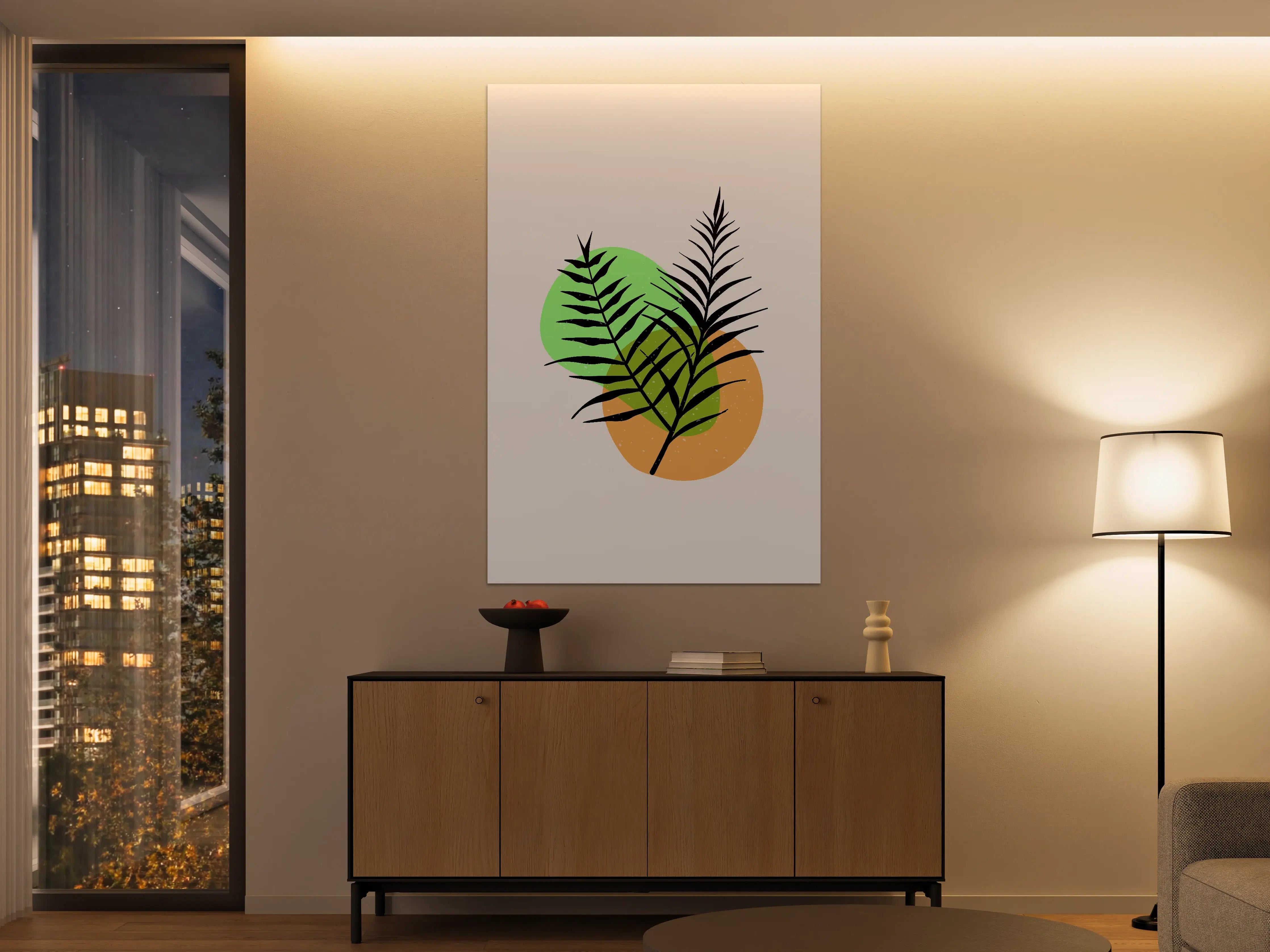 Große Wandbilder - Moderne Pflanzenillustration mit bunten Akzenten