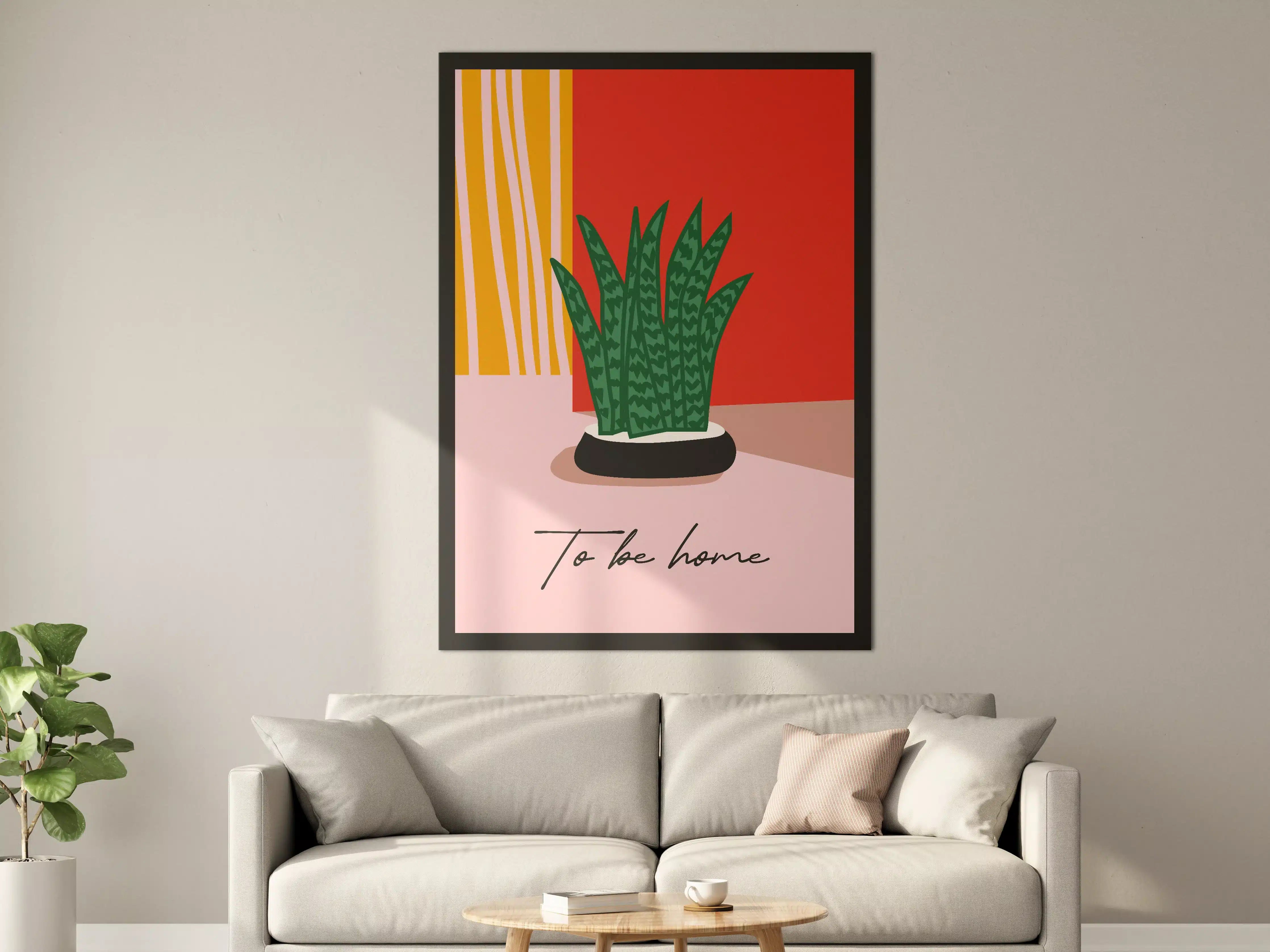 Große Wandbilder - Moderne Pflanzenillustration mit inspirierendem Spruch