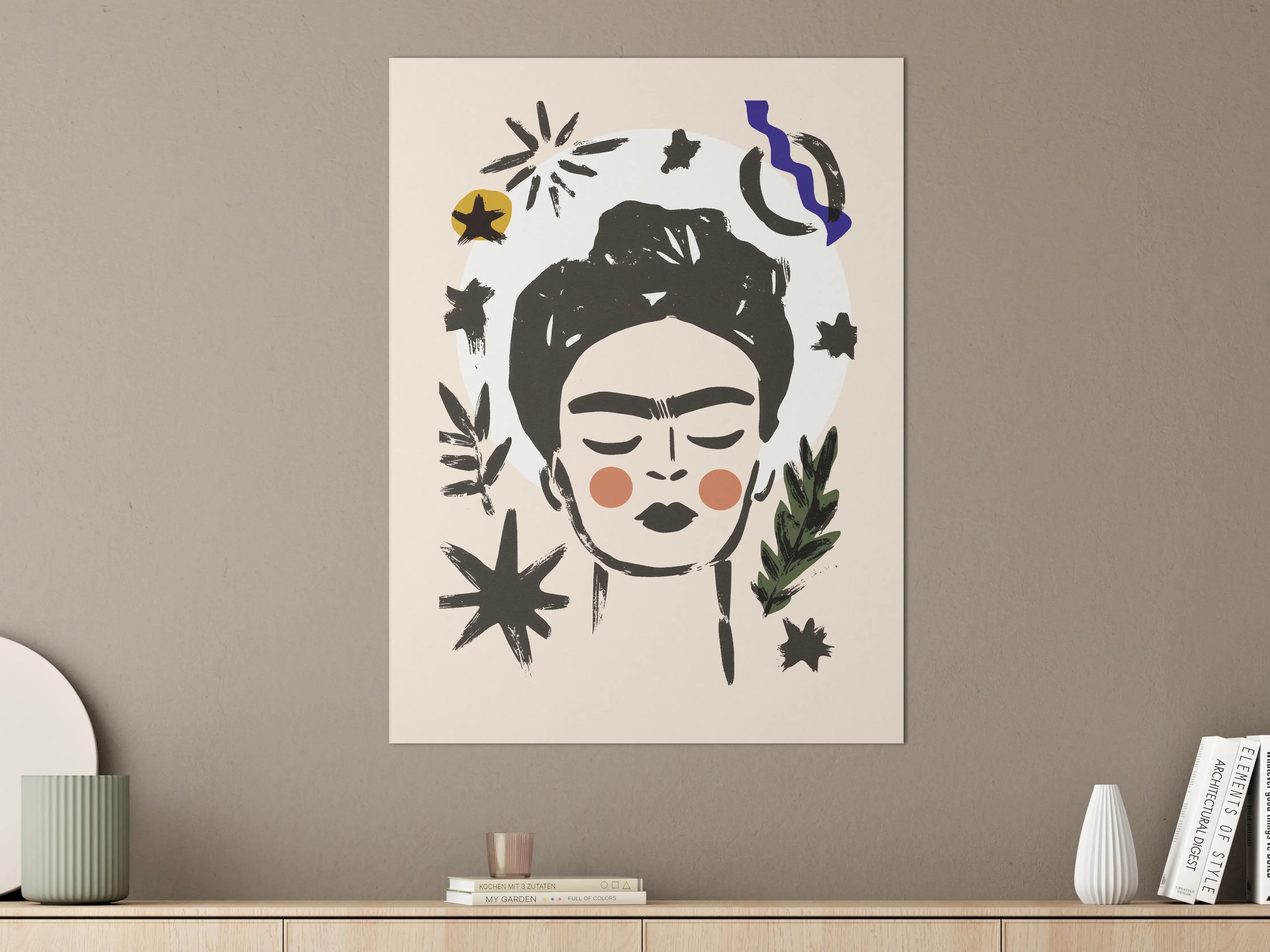 Große Wandbilder - Moderne Porträtillustration mit künstlerischem Flair