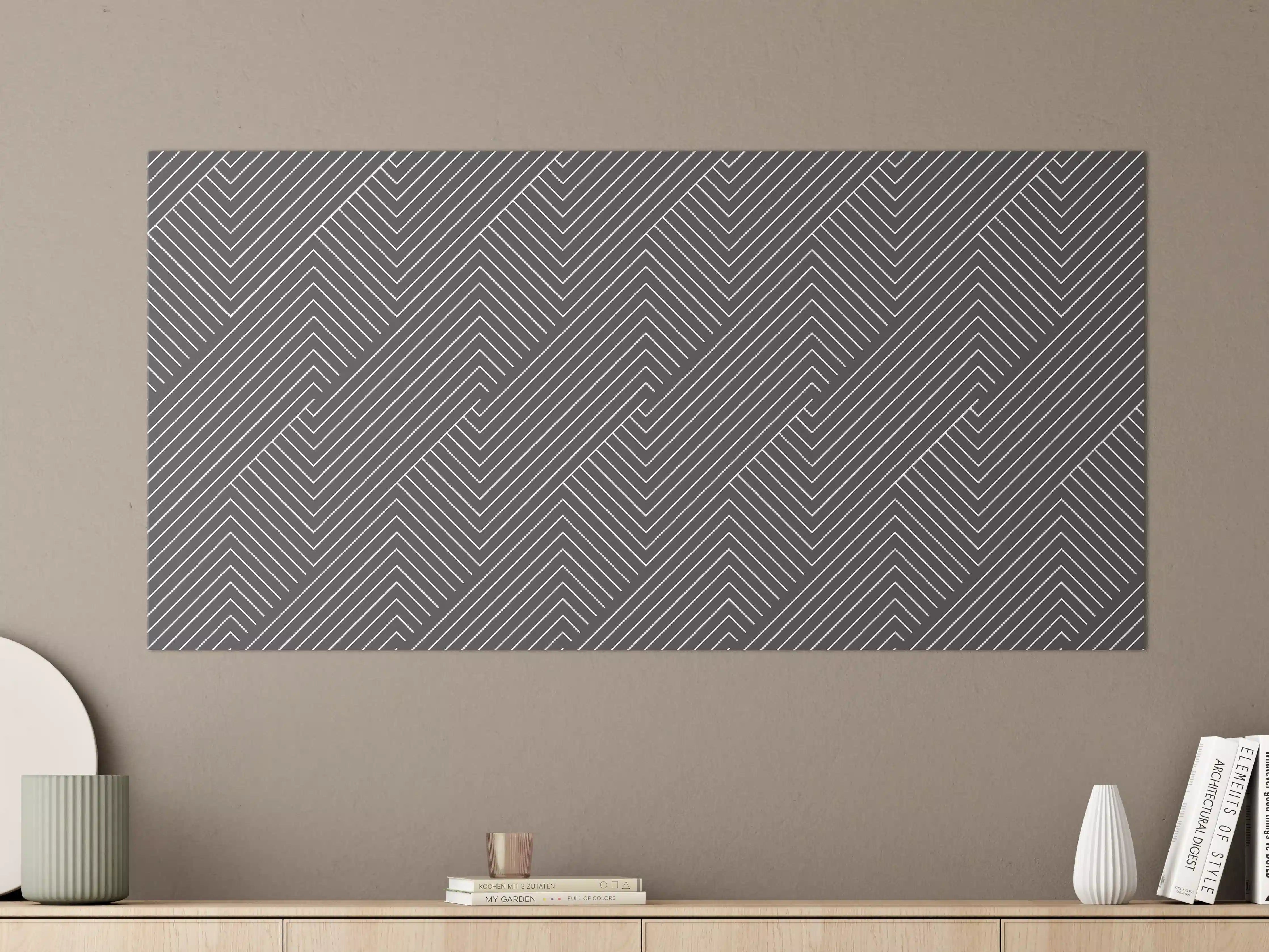 Große Wandbilder - Moderne Schwarz-Graue Liniengrafik