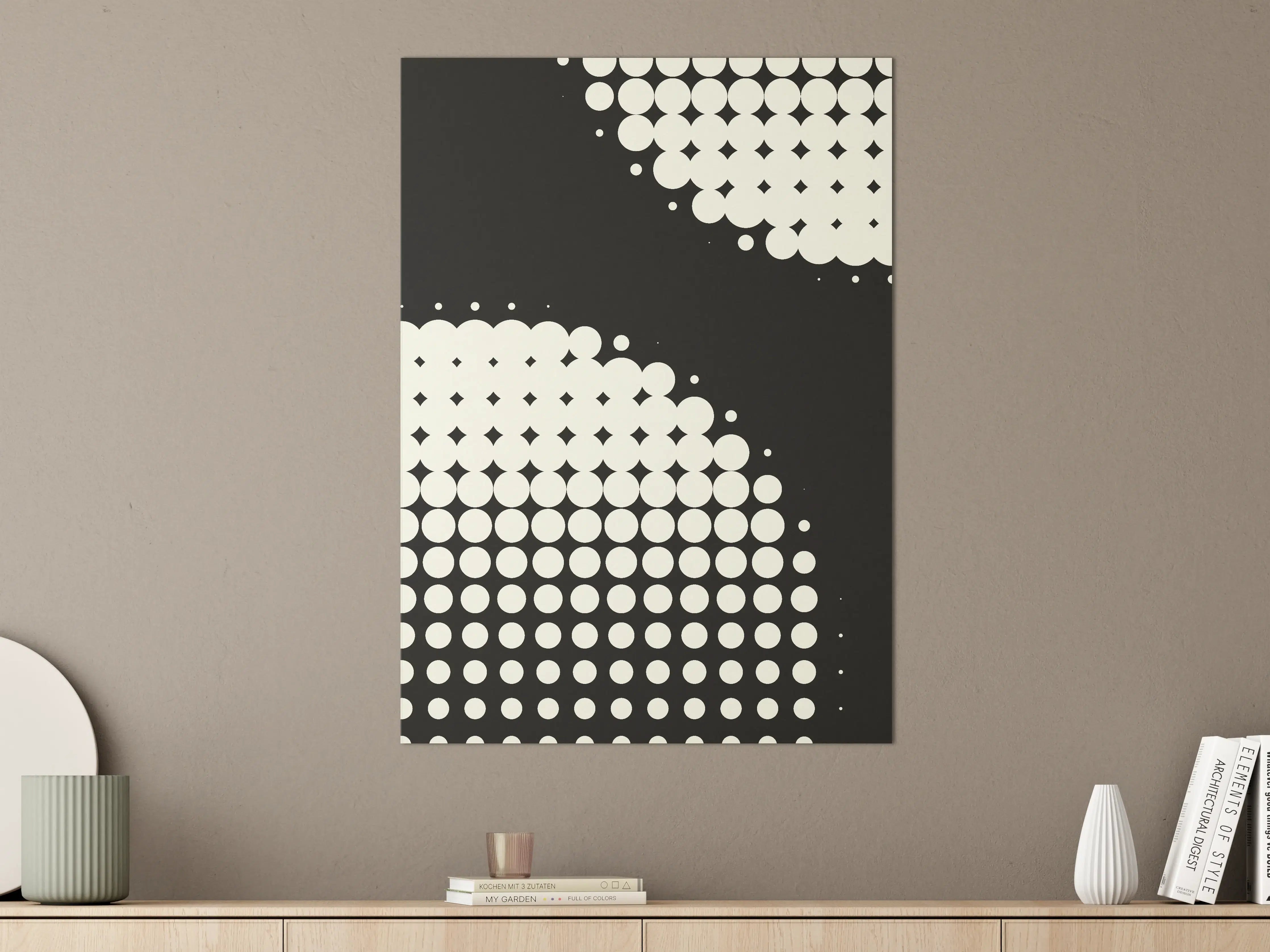 Große Wandbilder - Moderne Schwarz-Weiß-Dots-Design
