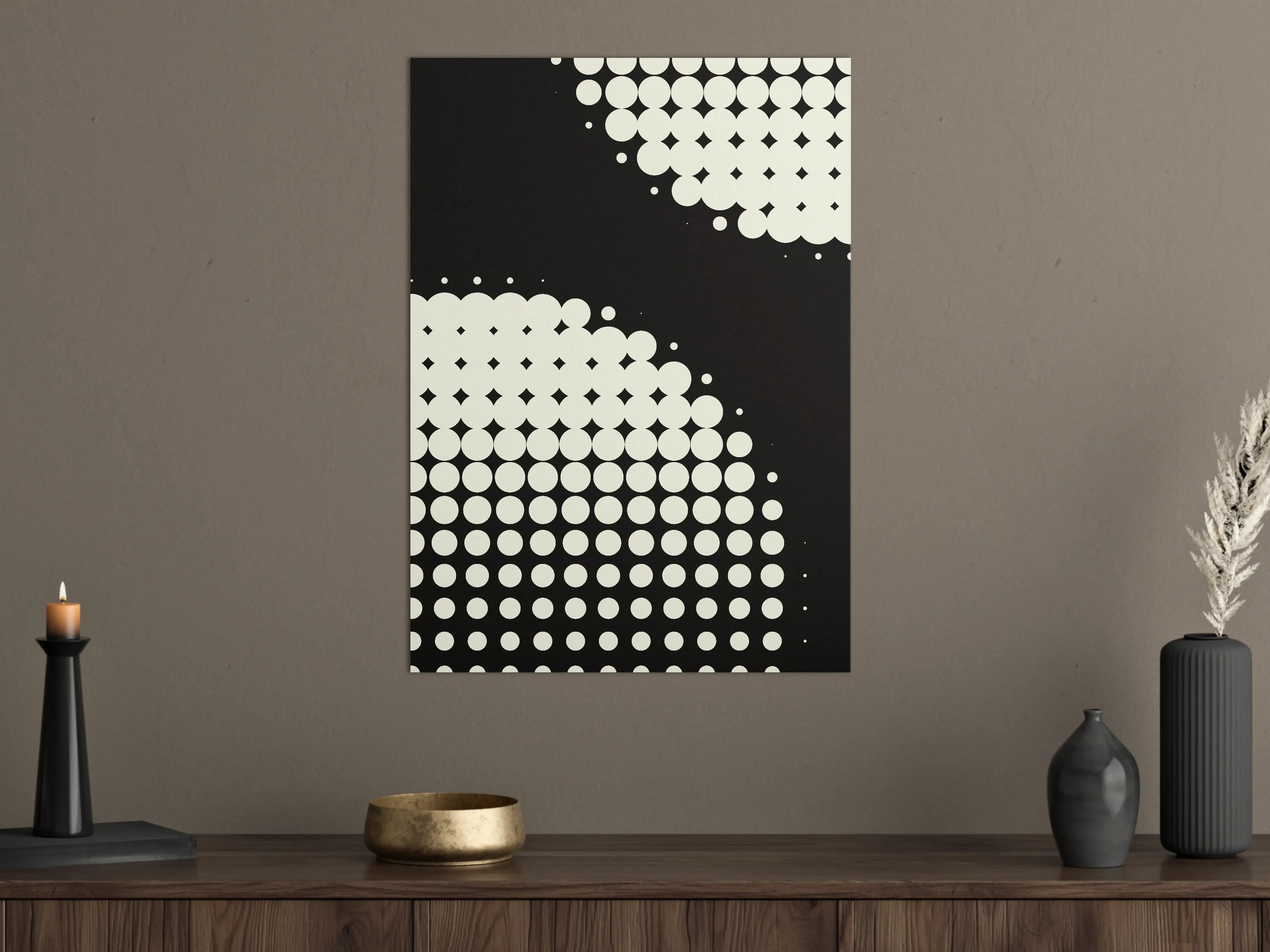 Große Wandbilder - Moderne Schwarz-Weiß-Dots-Design