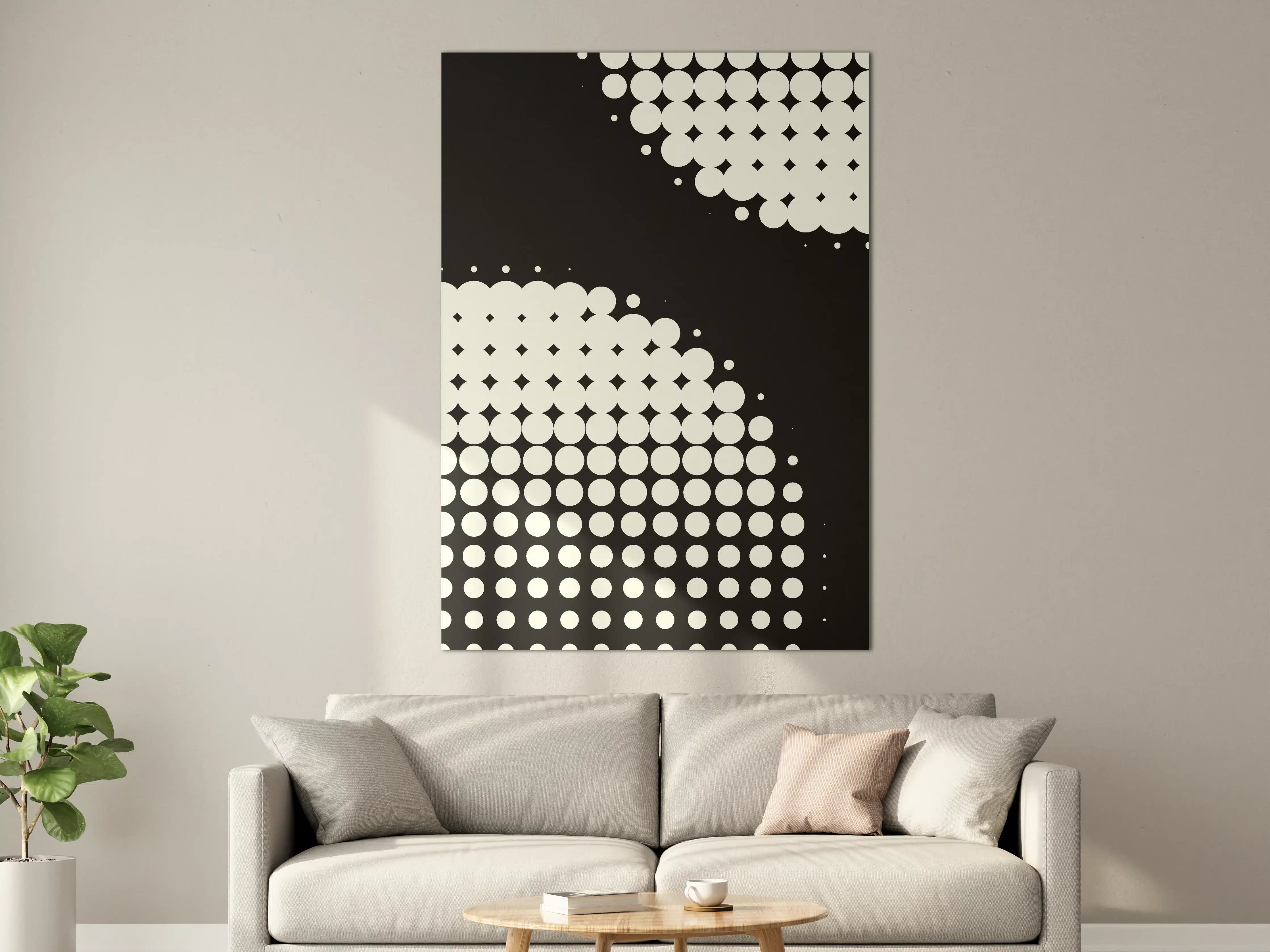 Große Wandbilder - Moderne Schwarz-Weiß-Dots-Design