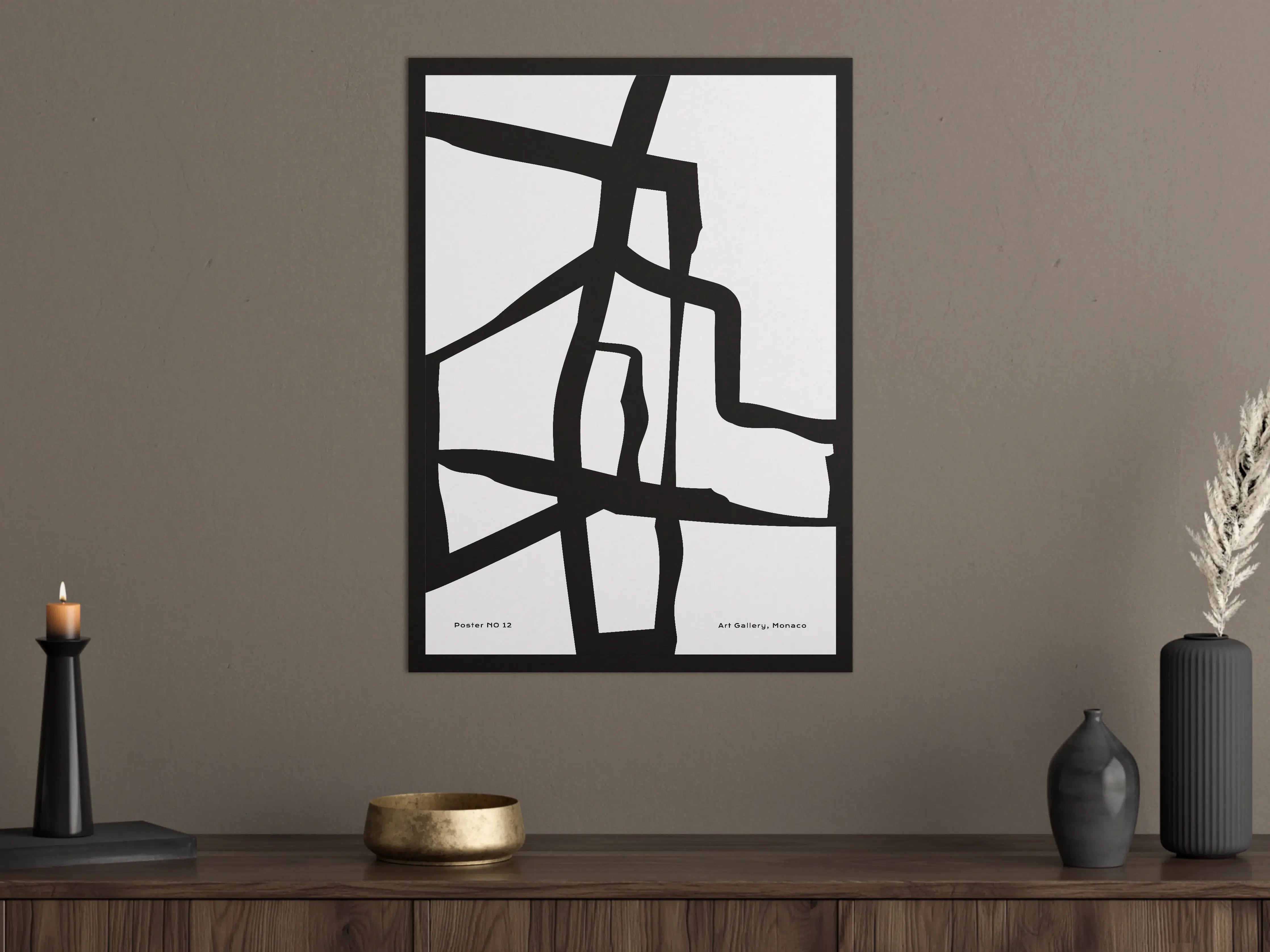 Große Wandbilder - Moderne Schwarz-Weiß-Graphik