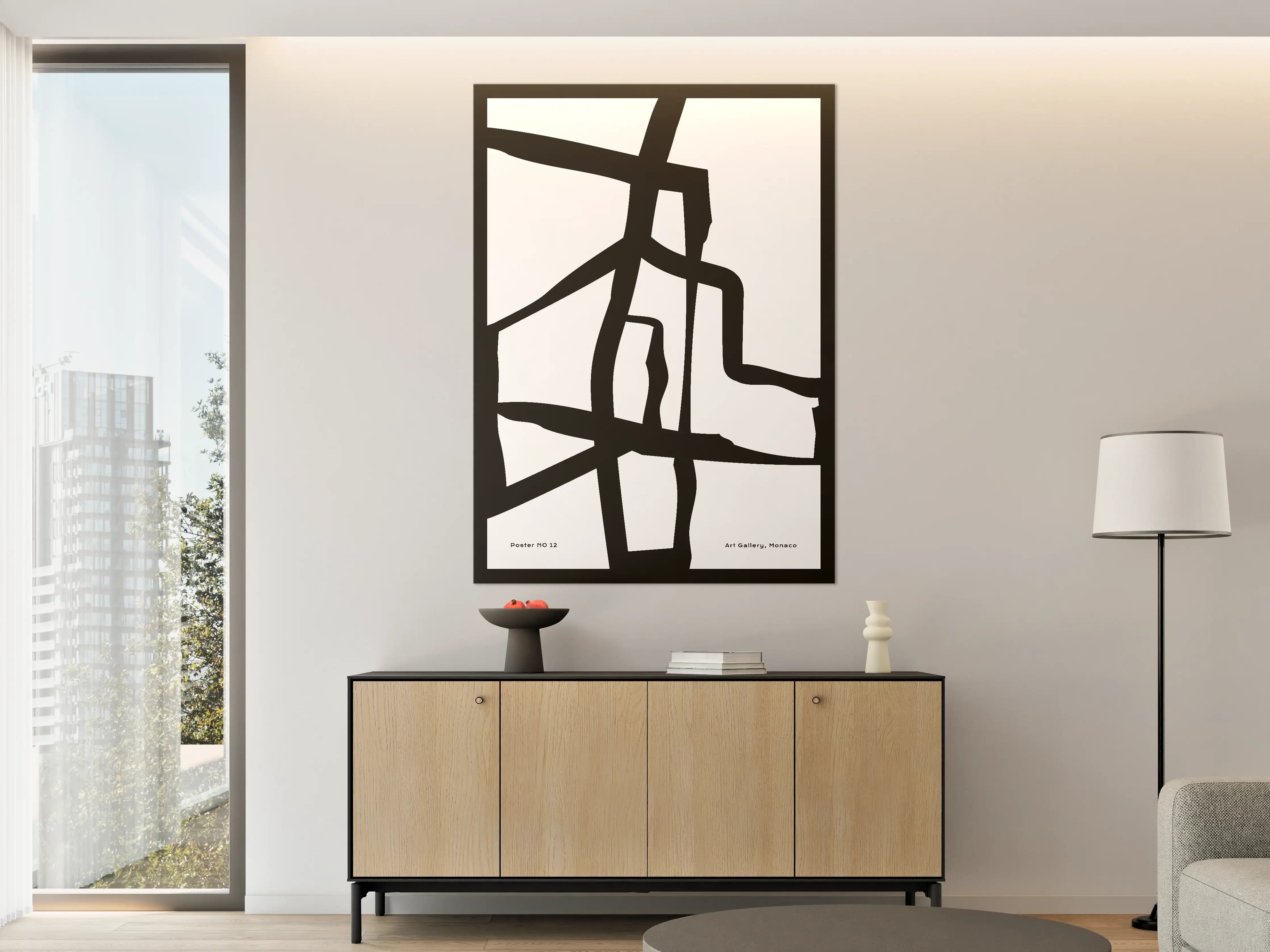 Große Wandbilder - Moderne Schwarz-Weiß-Graphik