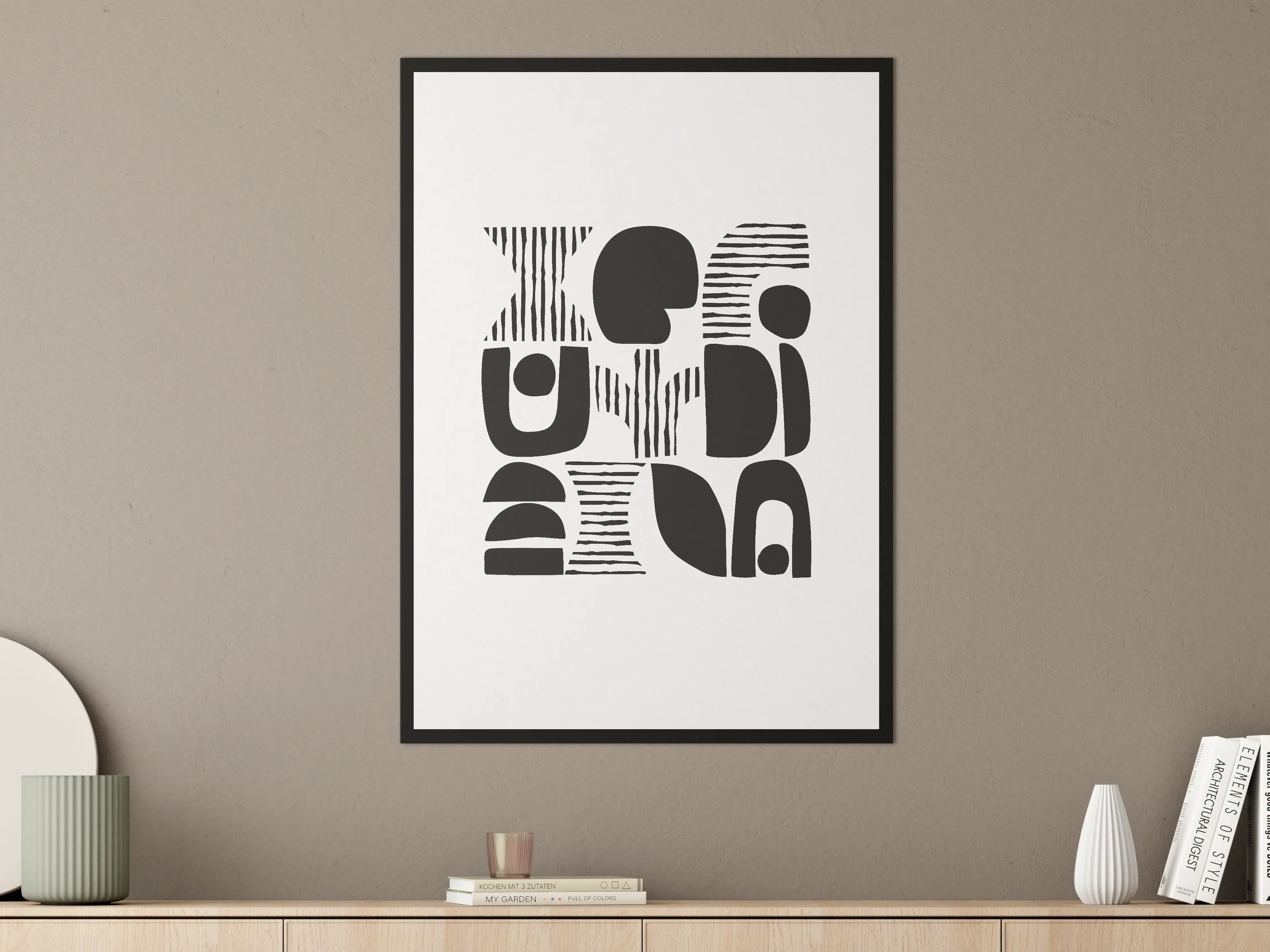 Große Wandbilder - Moderne Schwarz-Weiß-Kunst mit geometrischen Formen