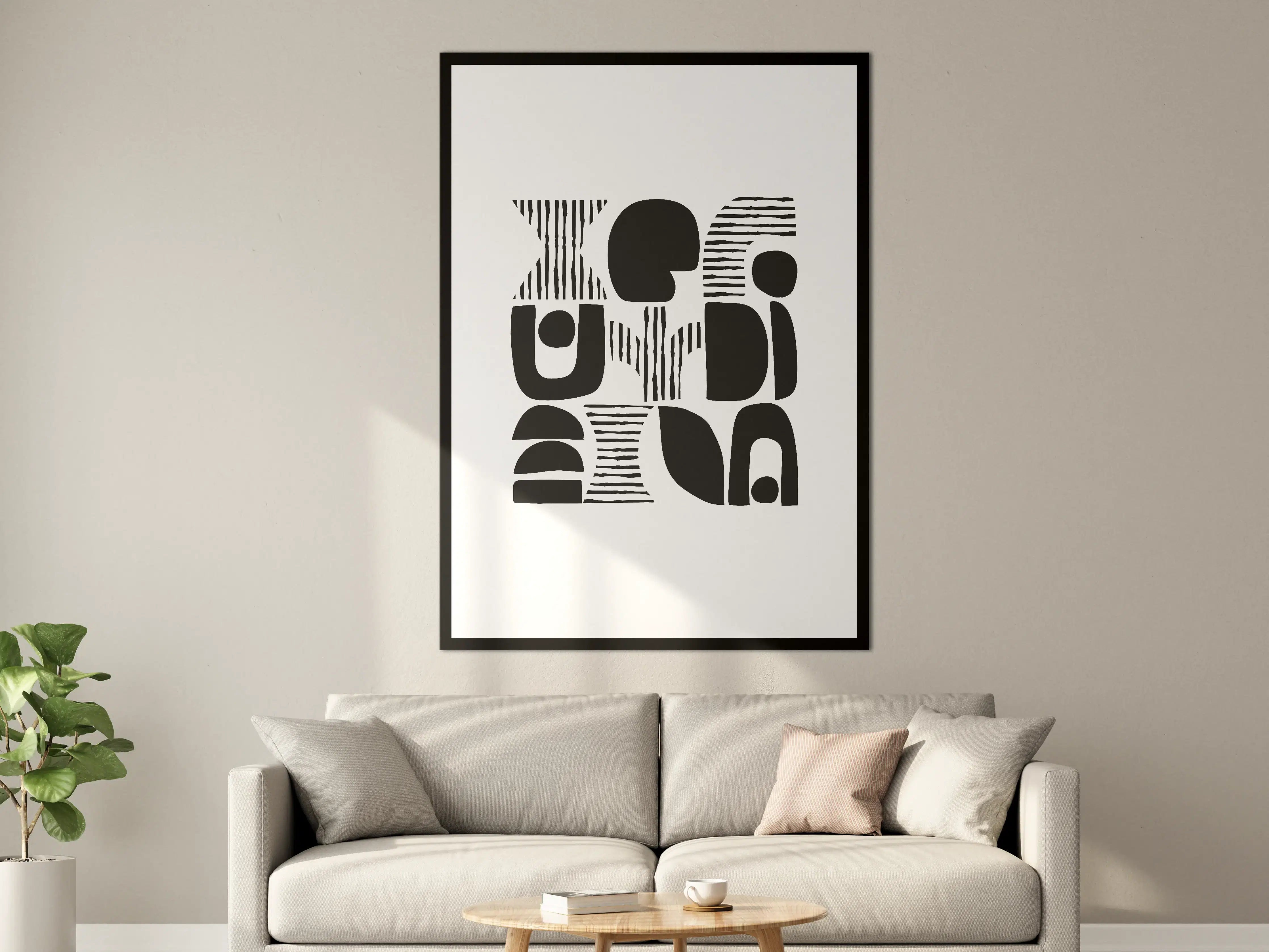 Große Wandbilder - Moderne Schwarz-Weiß-Kunst mit geometrischen Formen